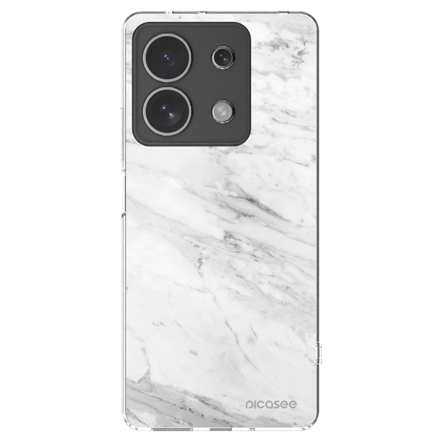 Picasee silikonowe przeźroczyste etui na Xiaomi Redmi Note 13 4G - White marble