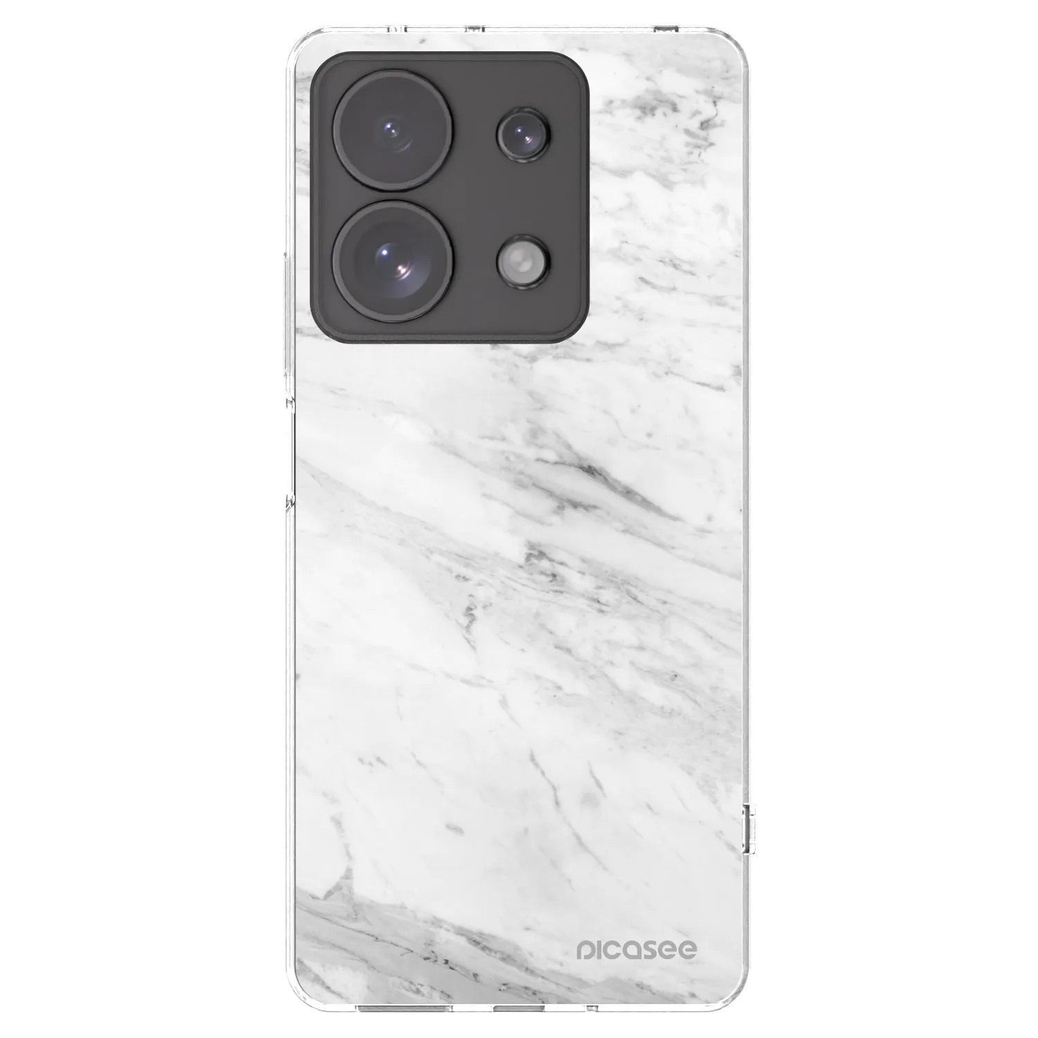 Picasee silikonowe przeźroczyste etui na Xiaomi Redmi Note 13 Pro 4G - White marble