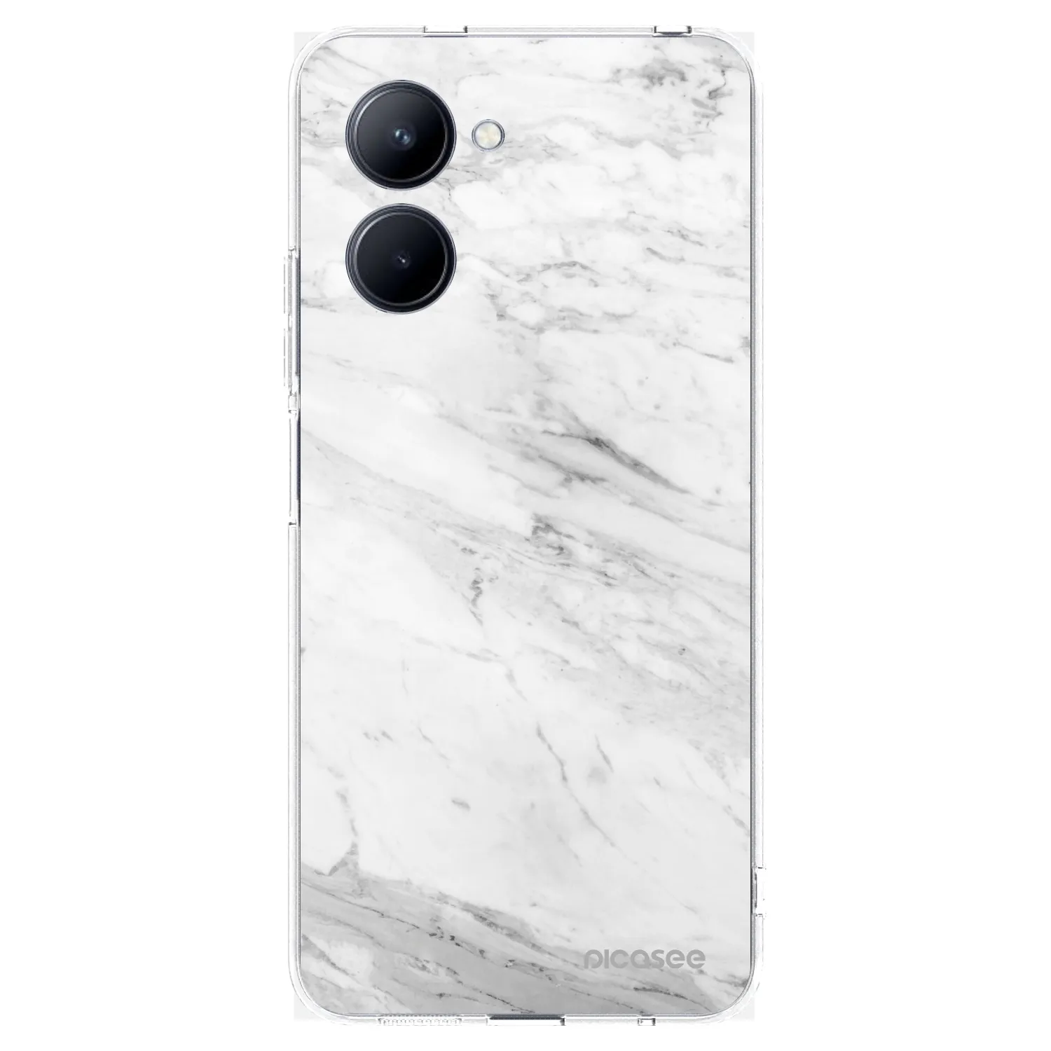 Picasee silikonowe przeźroczyste etui na Realme C33 (2023) - White marble