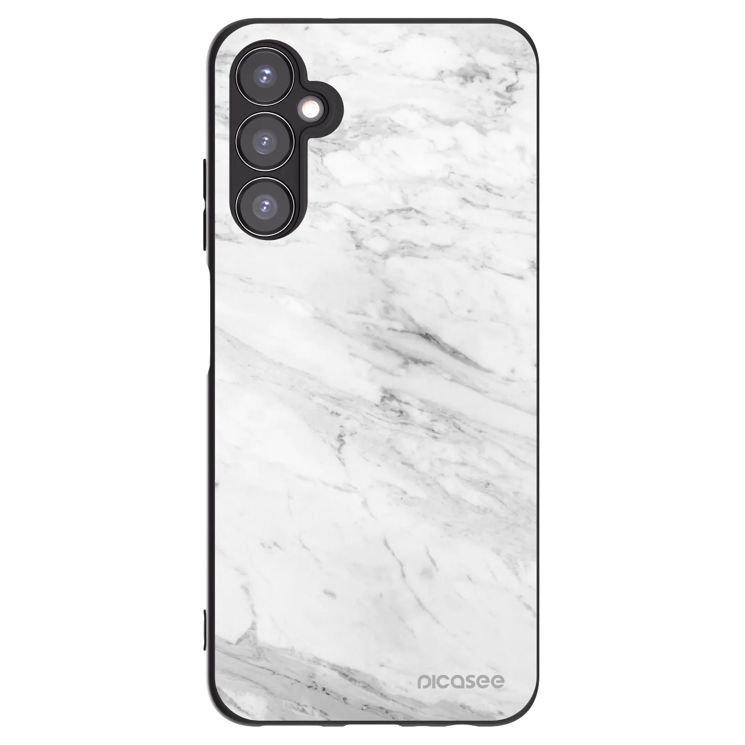 Picasee silikonowe czarne etui na Samsung Galaxy A05s A057G - White marble