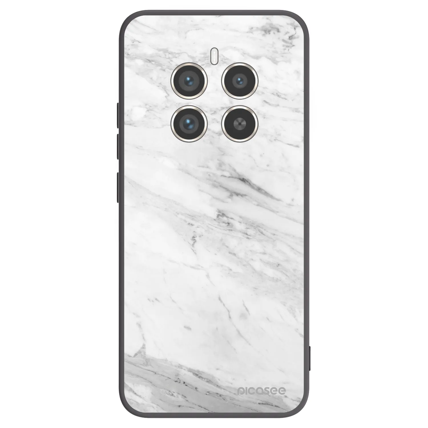 Picasee silikonowe czarne etui na Realme 12 Pro 5G - White marble