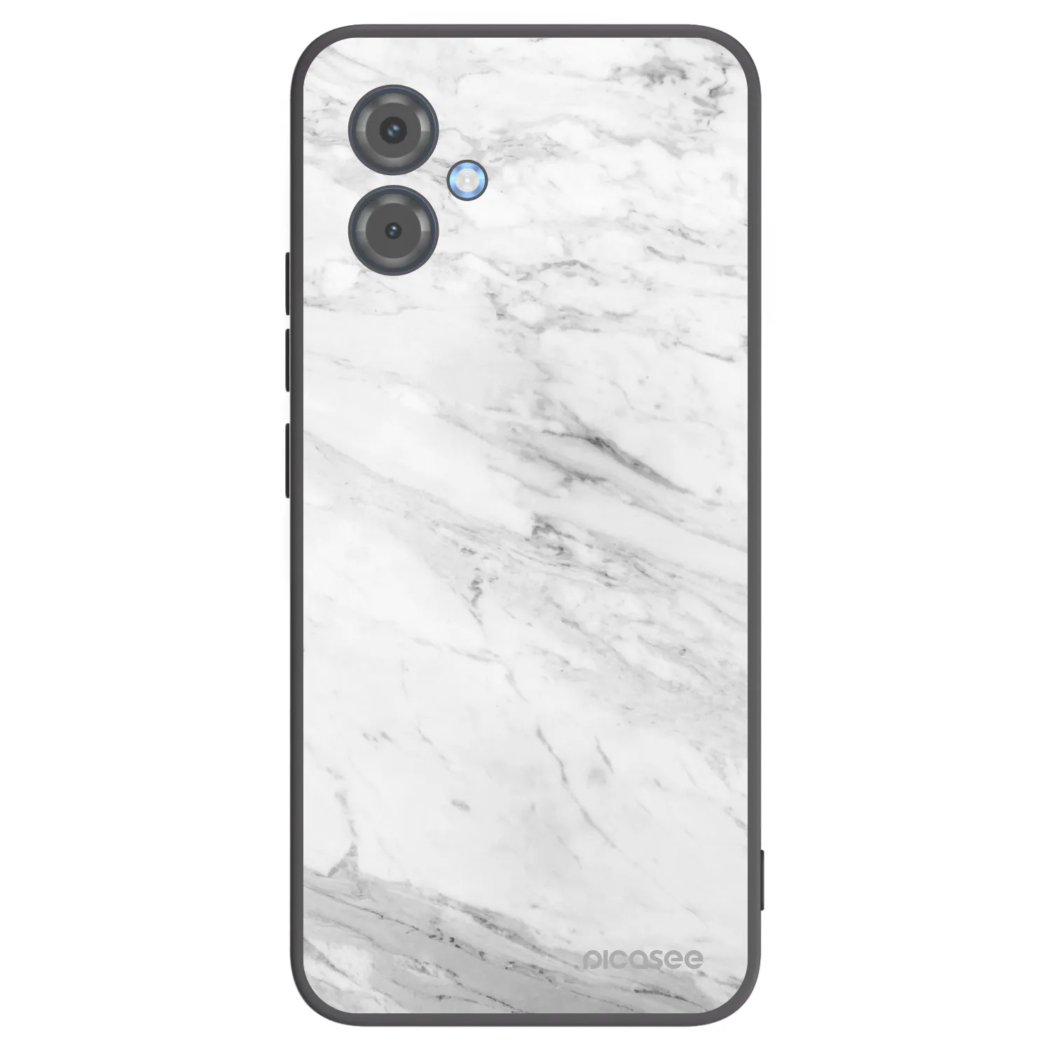 Picasee silikonowe czarne etui na Motorola Moto G14 - White marble