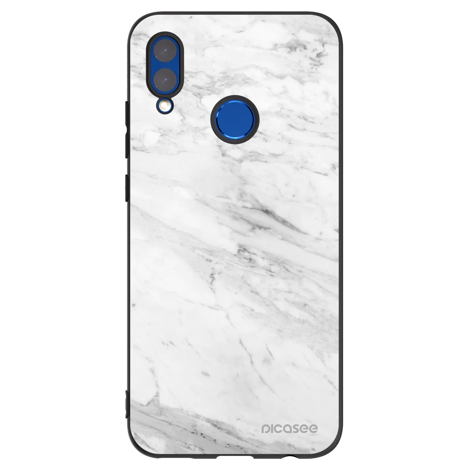 Picasee silikonowe czarne etui na Huawei P Smart 2019 - White marble