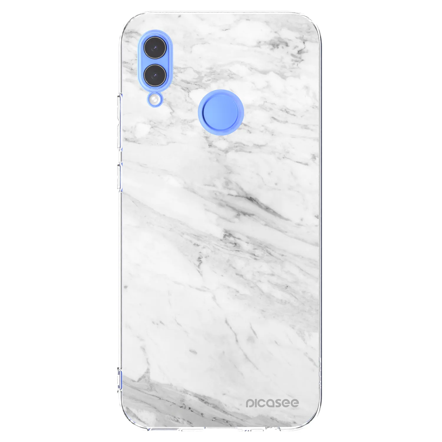 Picasee silikonowe przeźroczyste etui na Honor 10 Lite - White marble