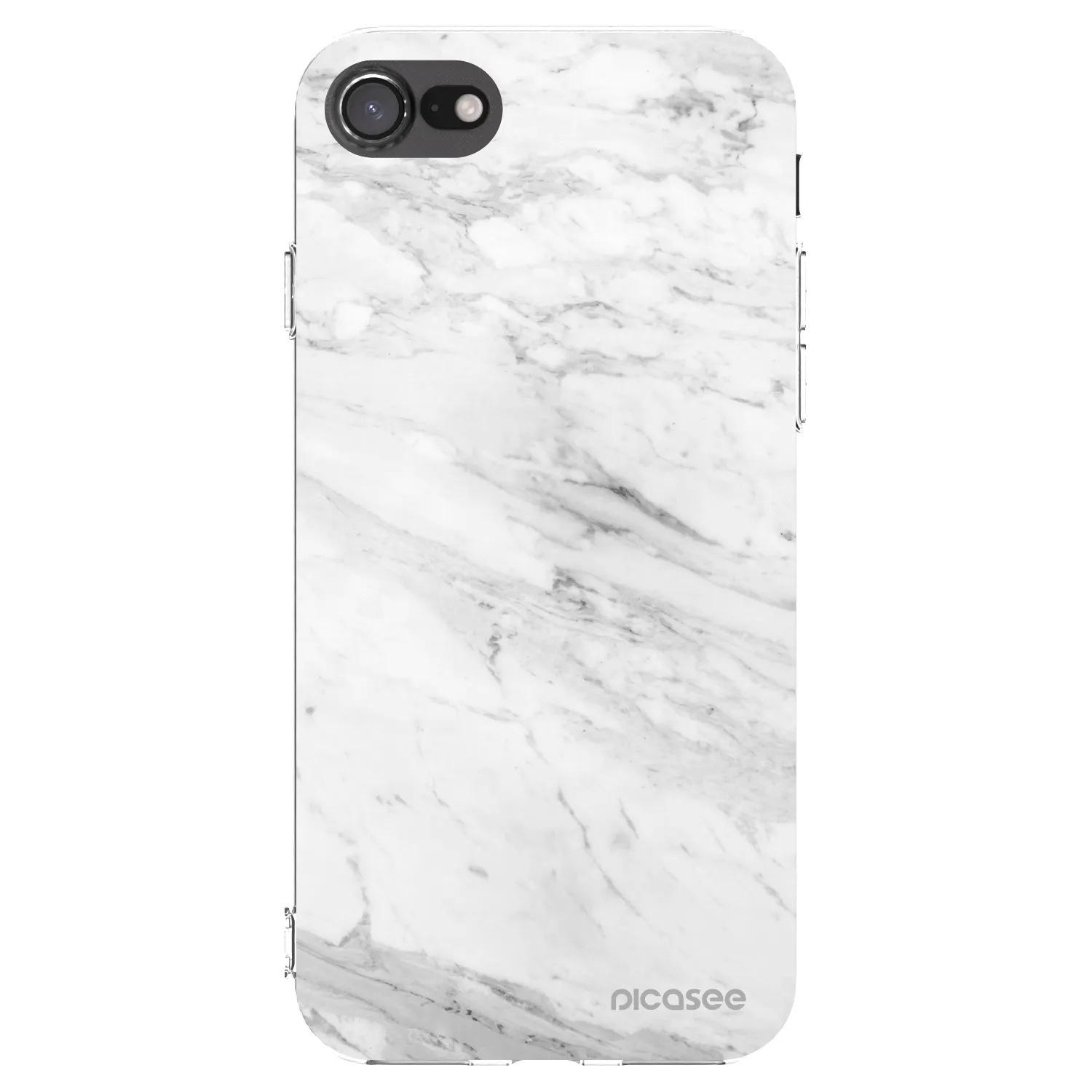 Picasee silikonowe przeźroczyste etui na Apple iPhone 7 - White marble