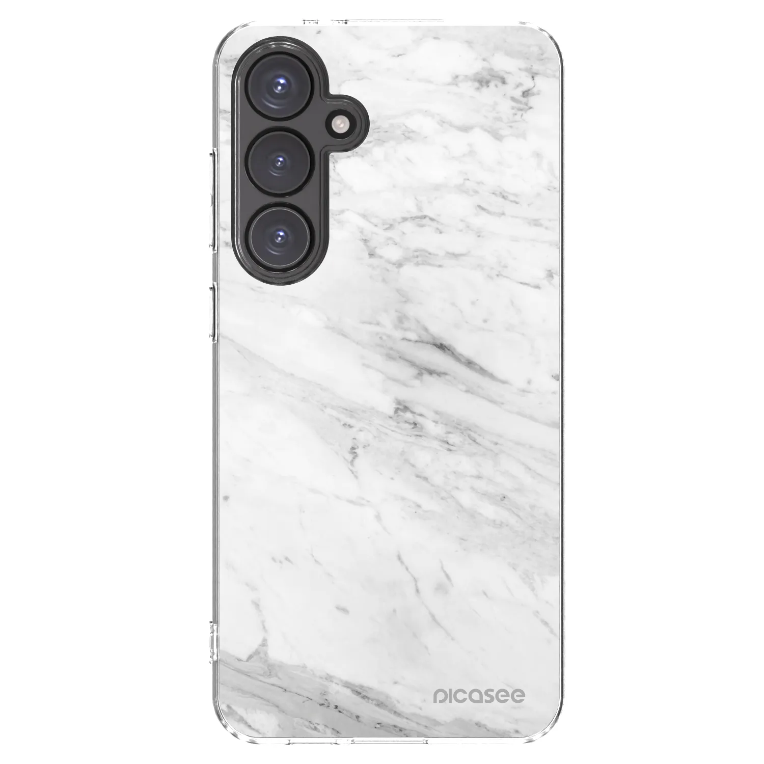 Picasee silikonowe przeźroczyste etui na Samsung Galaxy S24 FE S721B - White marble