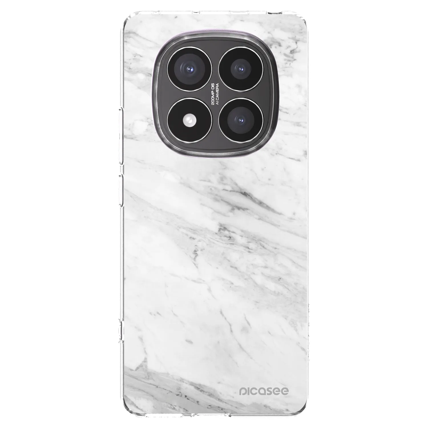 Picasee silikonowe przeźroczyste etui na Xiaomi Redmi Note 14 Pro+ 5G - White marble