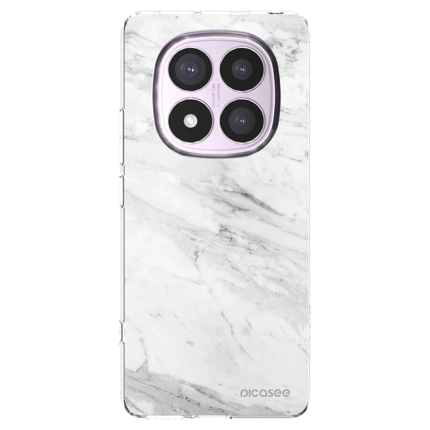Picasee silikonowe przeźroczyste etui na Xiaomi Redmi Note 14 Pro 5G - White marble