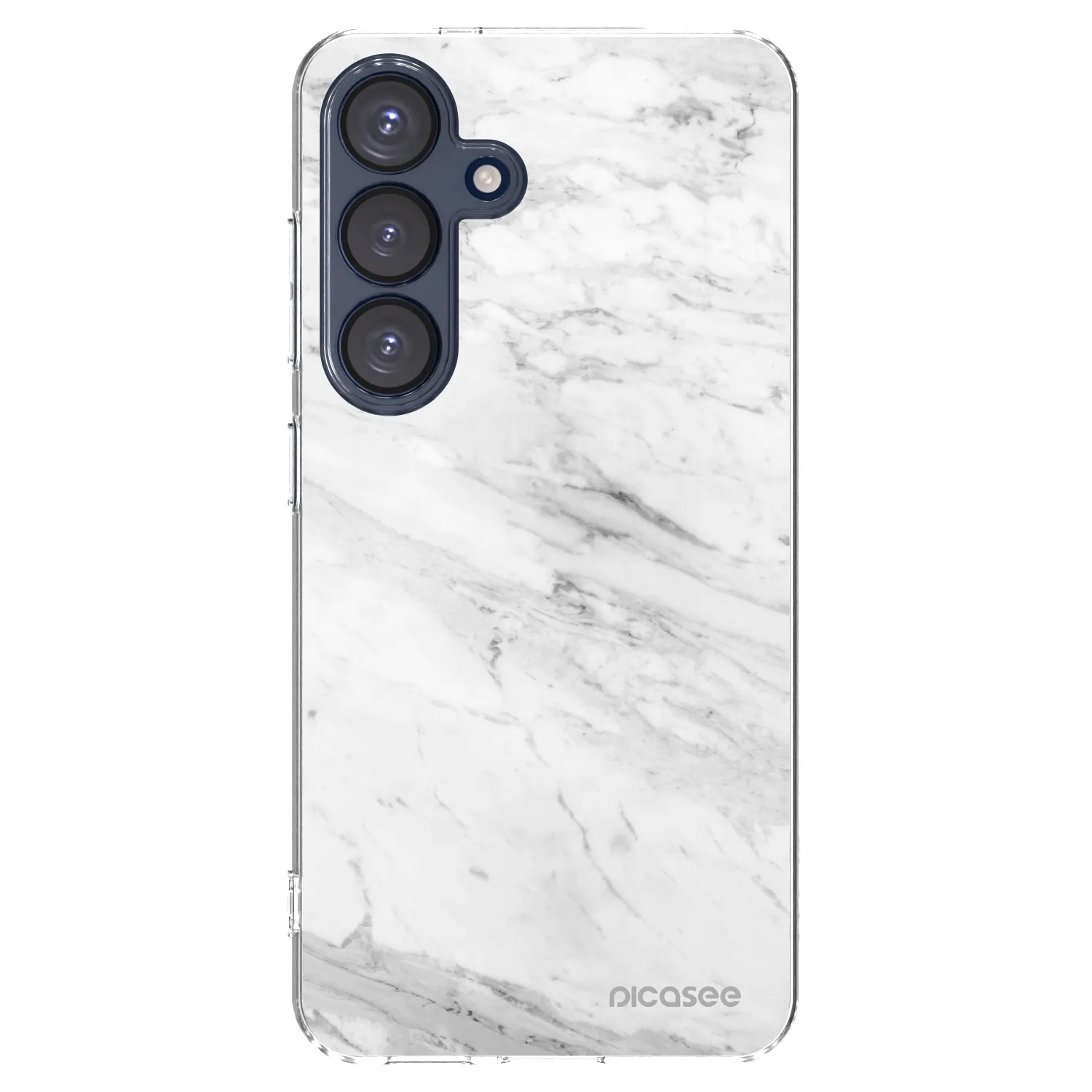 Picasee silikonowe przeźroczyste etui na Samsung Galaxy S25 5G - White marble