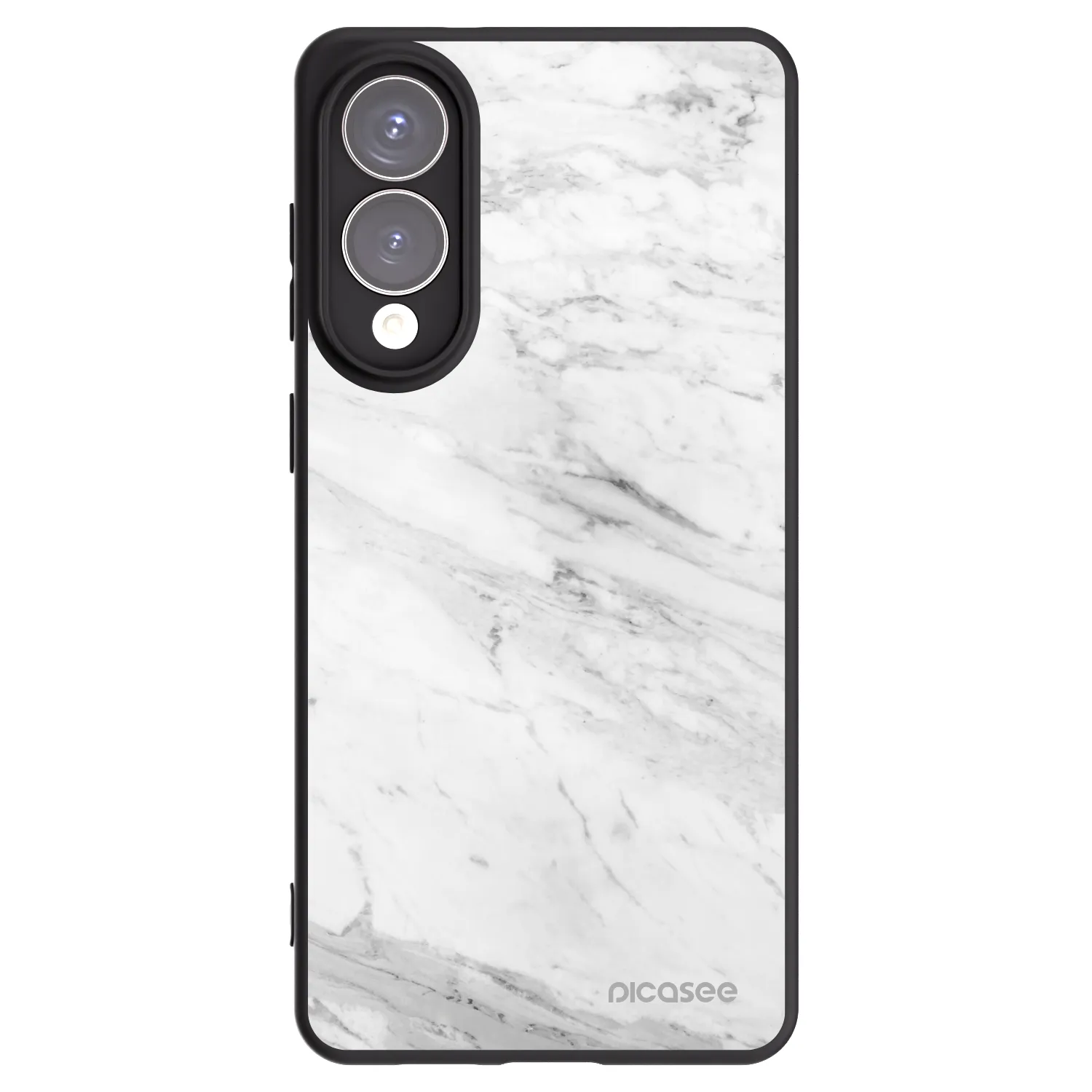 Picasee silikonowe czarne etui na Samsung Galaxy S25 Edge 5G - White marble