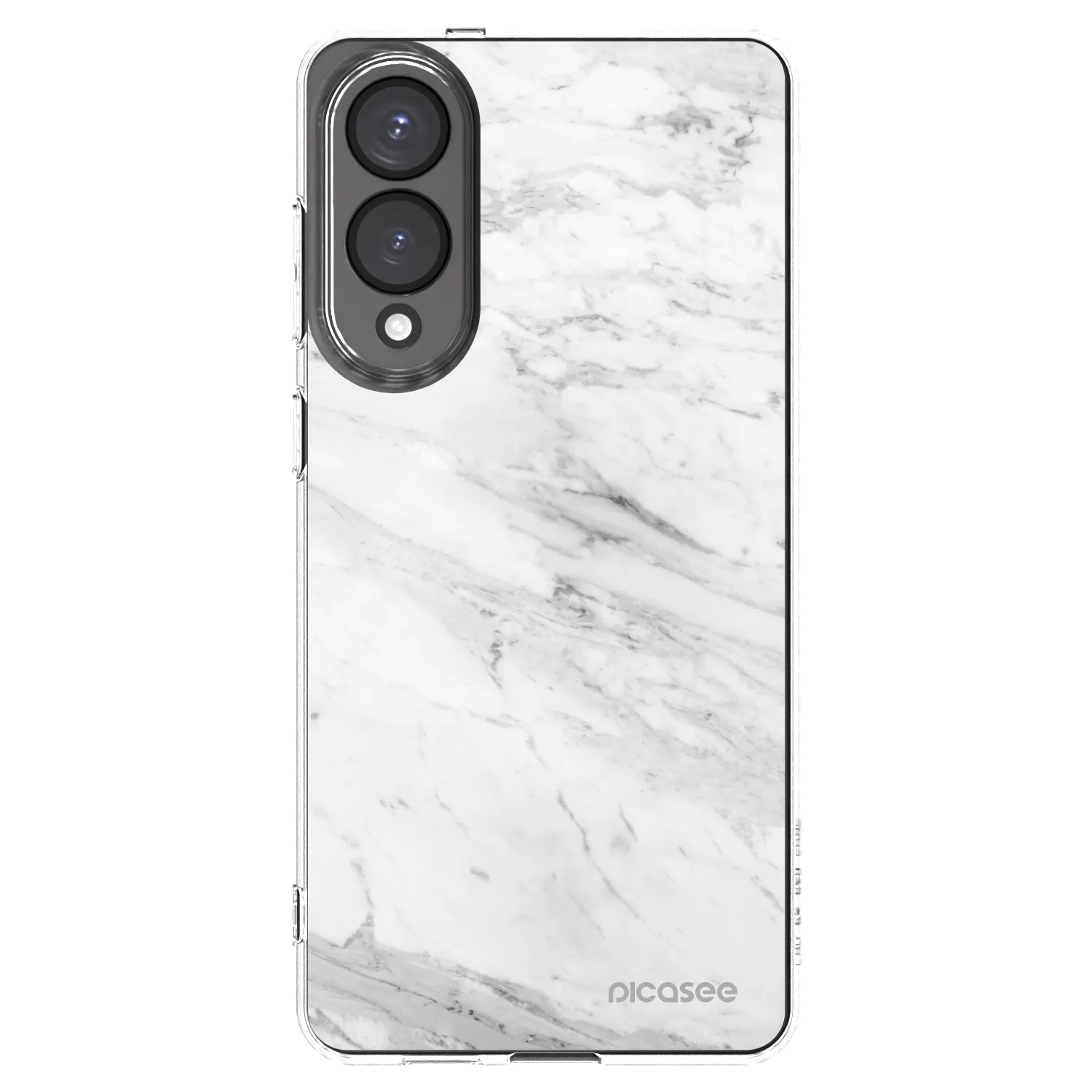 Picasee silikonowe przeźroczyste etui na Samsung Galaxy S25 Edge 5G - White marble