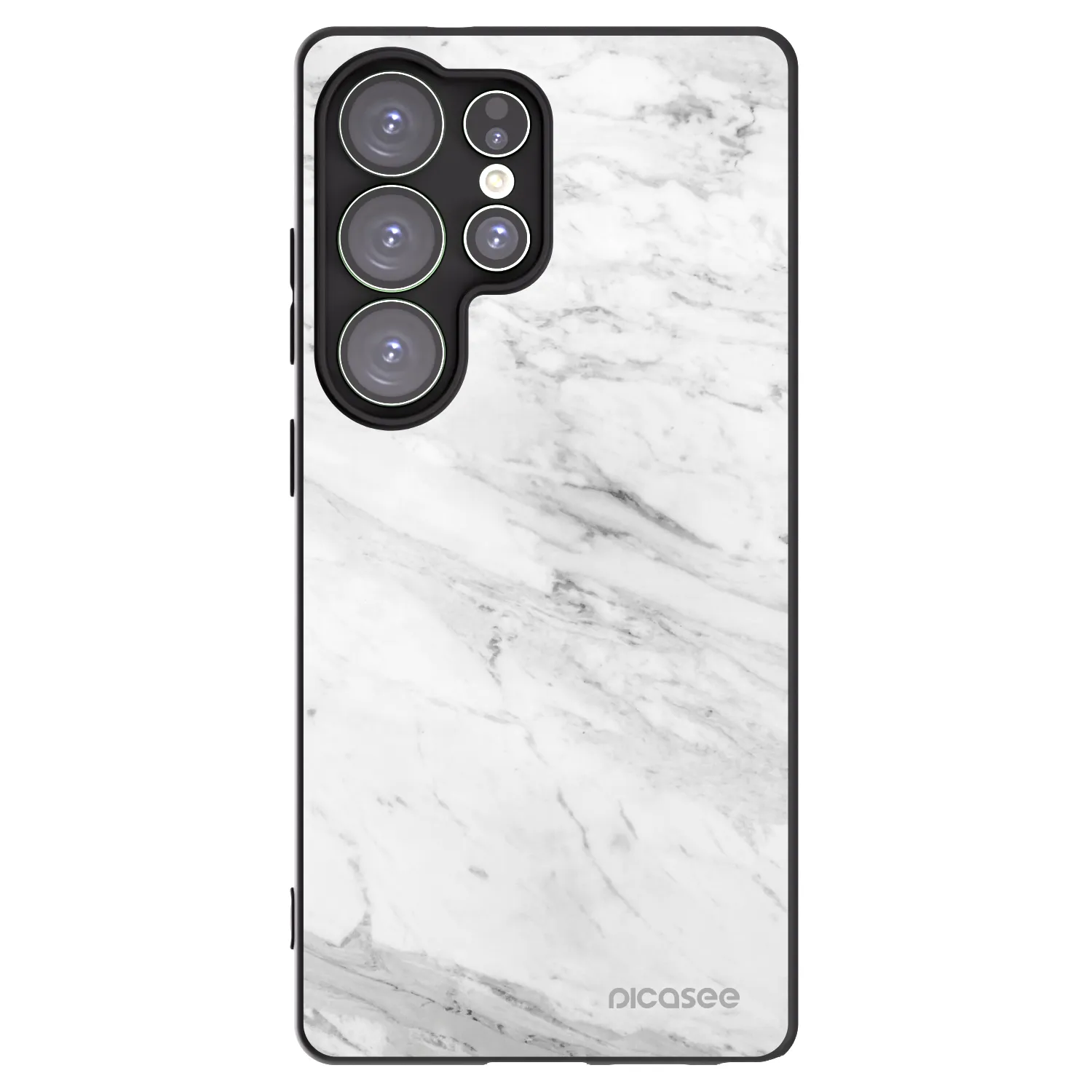 Picasee silikonowe czarne etui na Samsung Galaxy S25 Ultra 5G - White marble