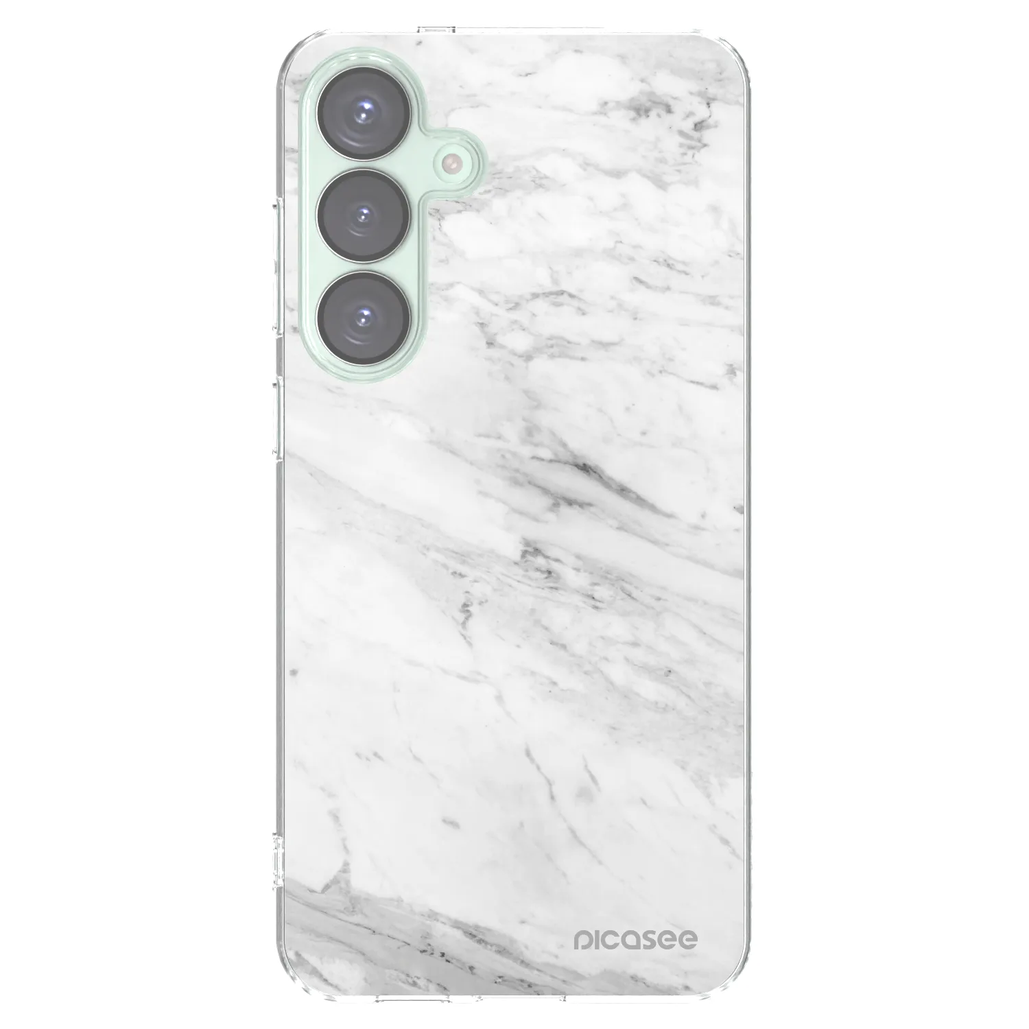 Picasee silikonowe przeźroczyste etui na Samsung Galaxy S25+ 5G - White marble