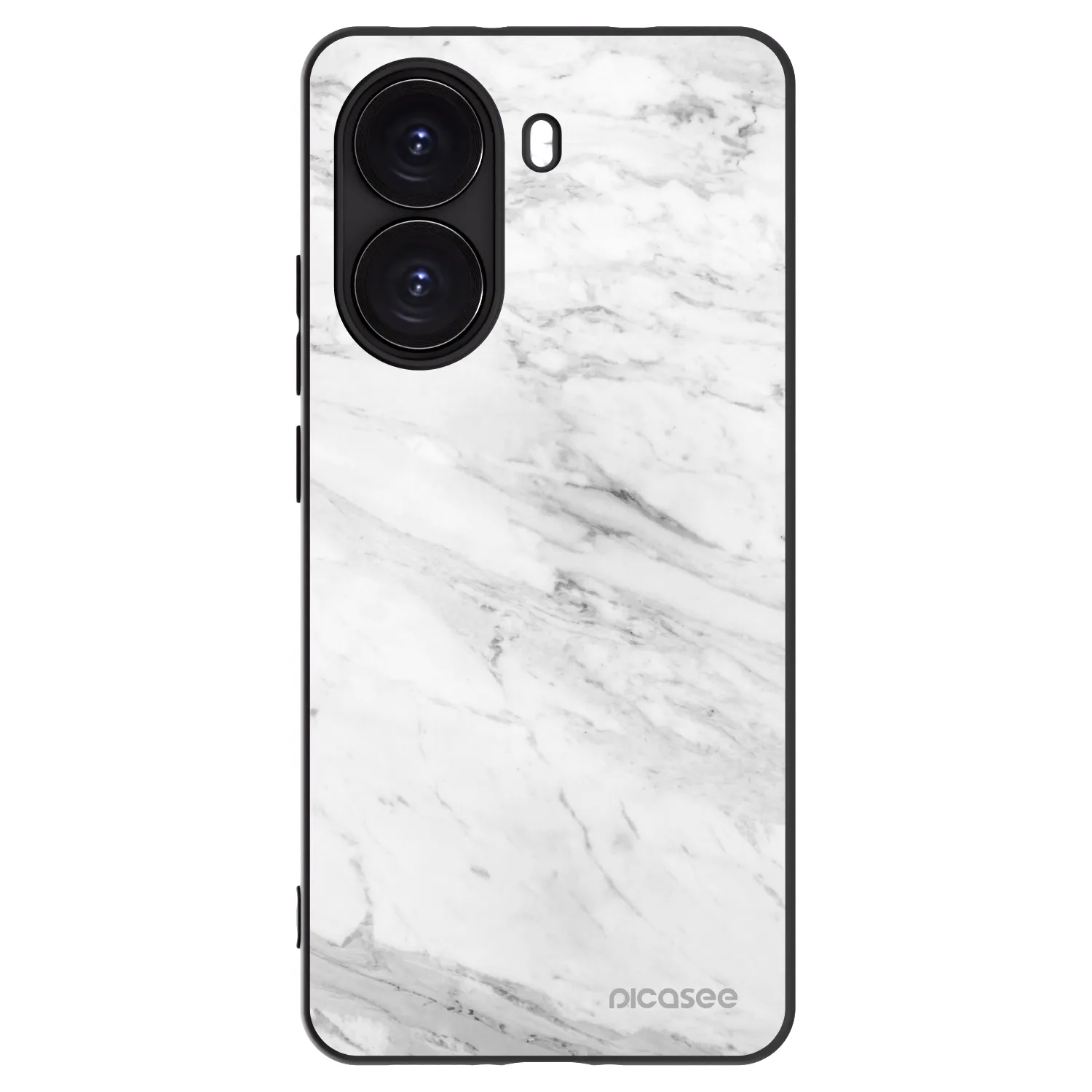 Picasee silikonowe czarne etui na Xiaomi Poco X7 Pro 5G - White marble