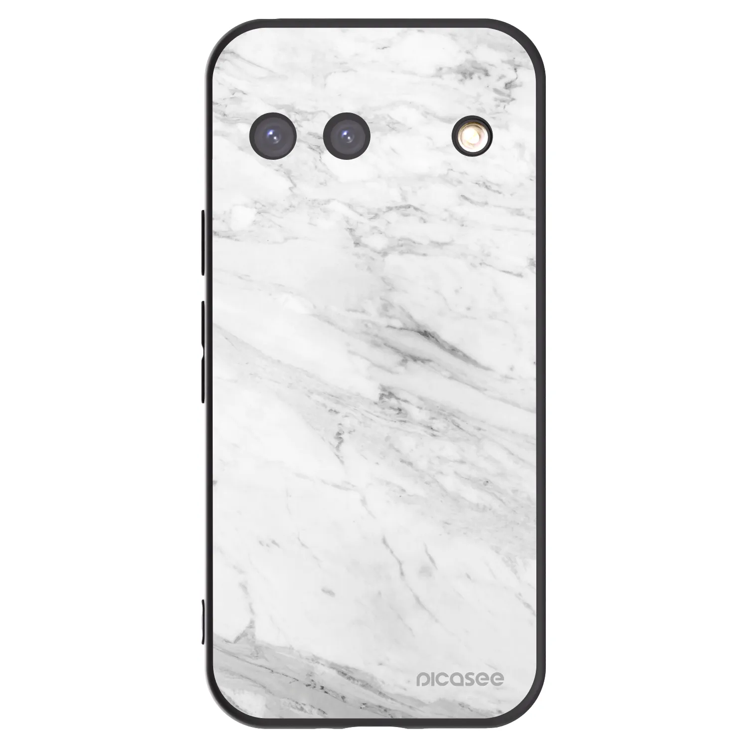 Picasee silikonowe czarne etui na Google Pixel 9 - White marble