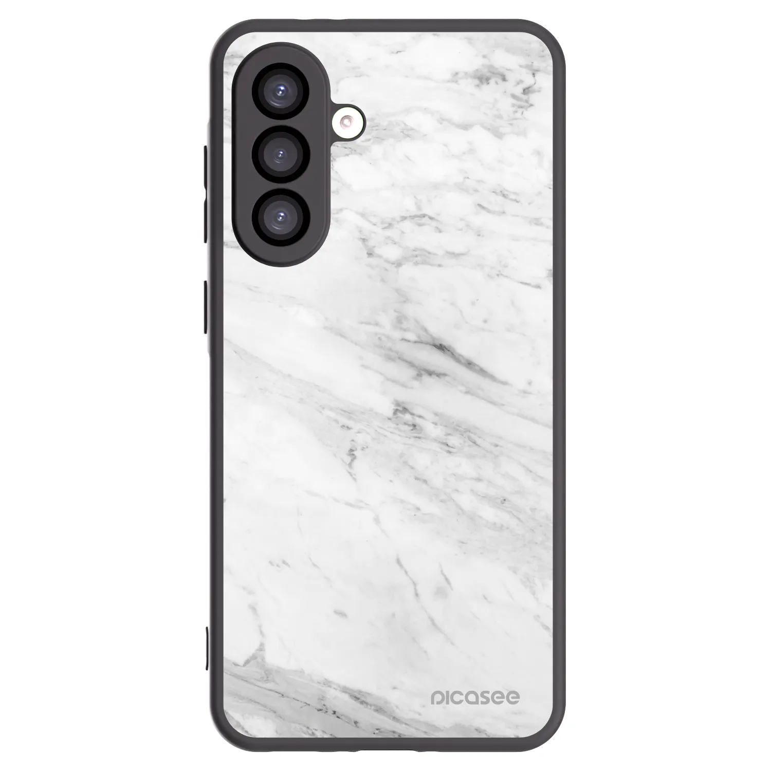 Picasee silikonowe czarne etui na Samsung Galaxy A26 5G A266B - White marble