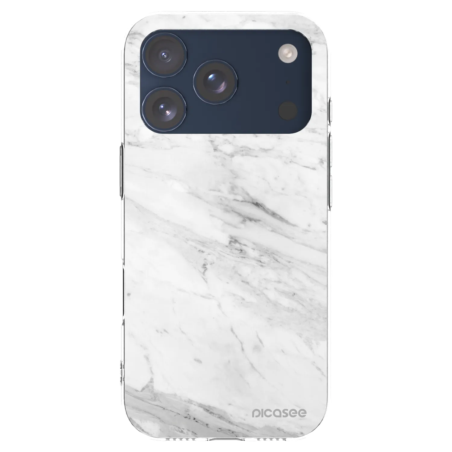 Picasee silikonowe przeźroczyste etui na Apple iPhone 17 Pro - White marble