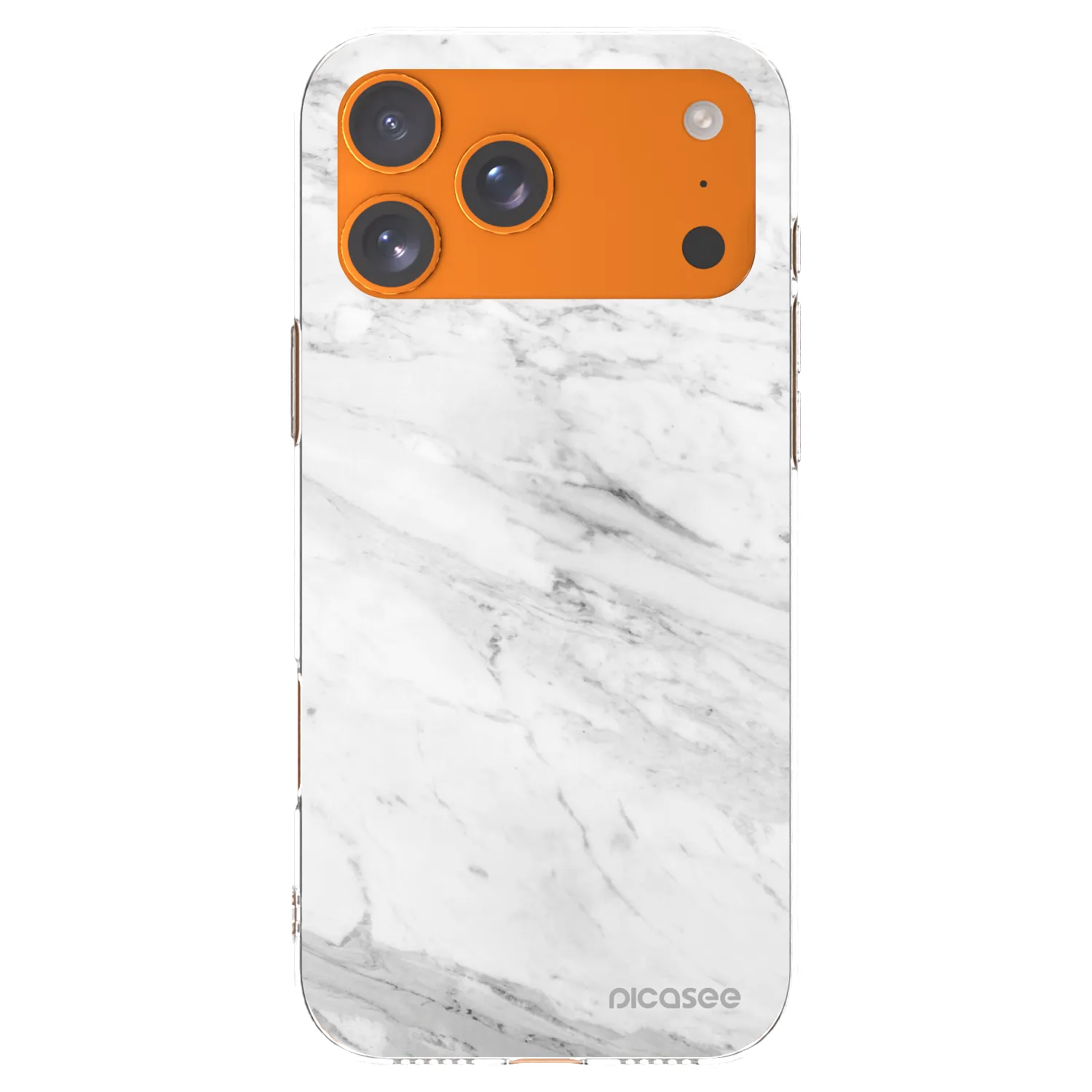 Picasee silikonowe przeźroczyste etui na Apple iPhone 17 Pro Max - White marble