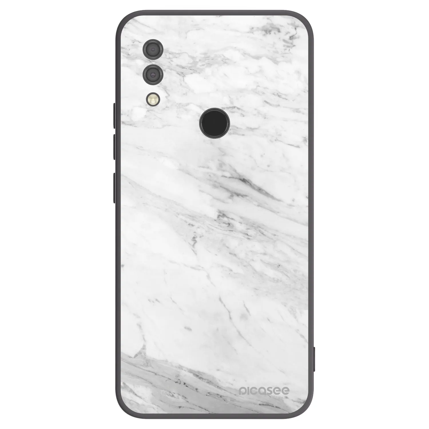 Picasee silikonowe czarne etui na Xiaomi Redmi 7 - White marble