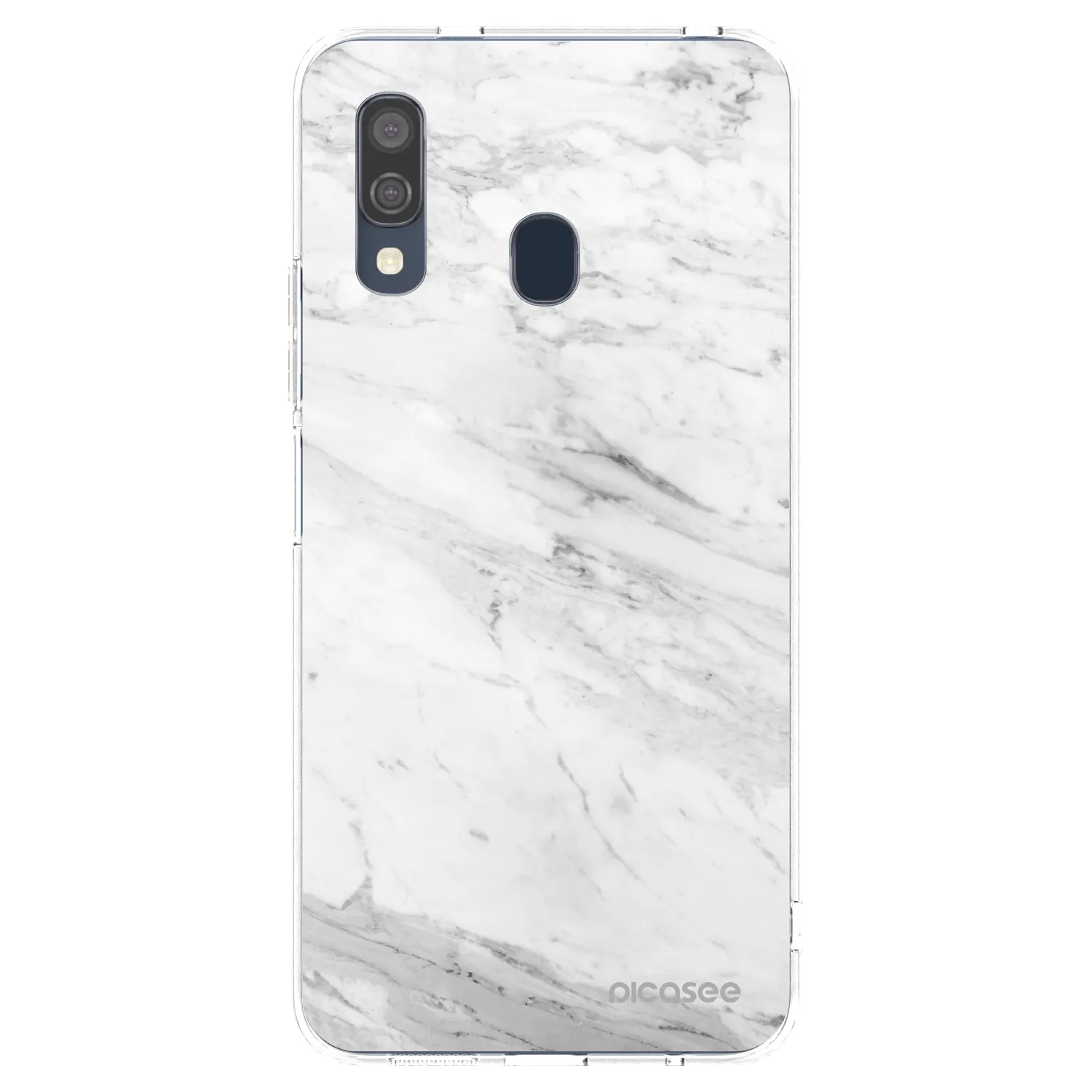 Picasee silikonowe przeźroczyste etui na Samsung Galaxy A40 A405F - White marble