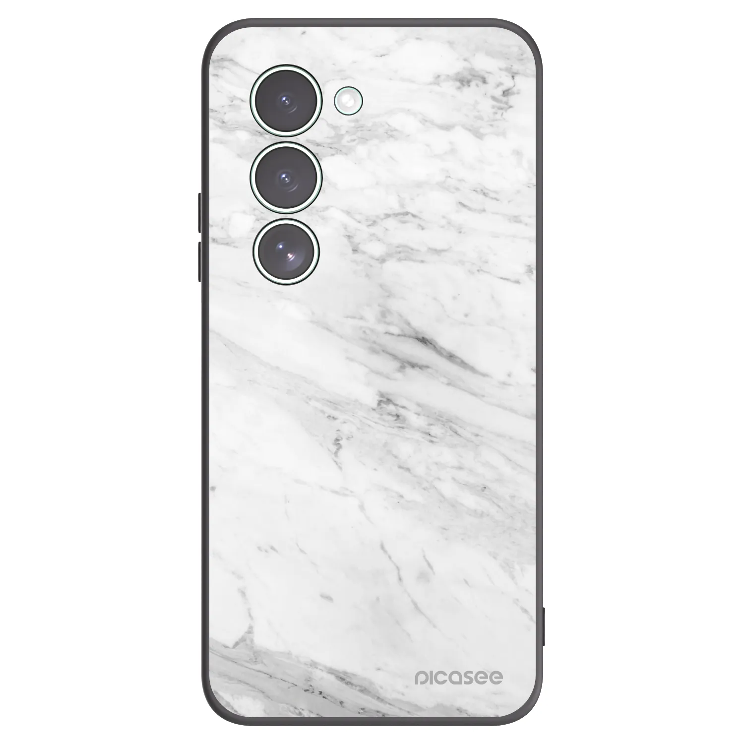 Picasee silikonowe czarne etui na Xiaomi Redmi 15 5G - White marble