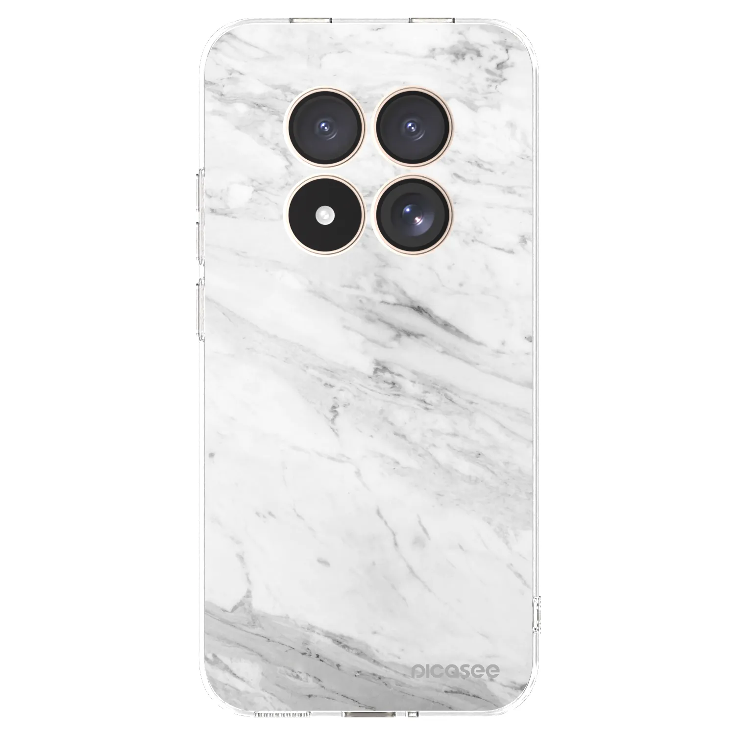 Picasee silikonowe przeźroczyste etui na Xiaomi Redmi Note 15 Pro 4G - White marble