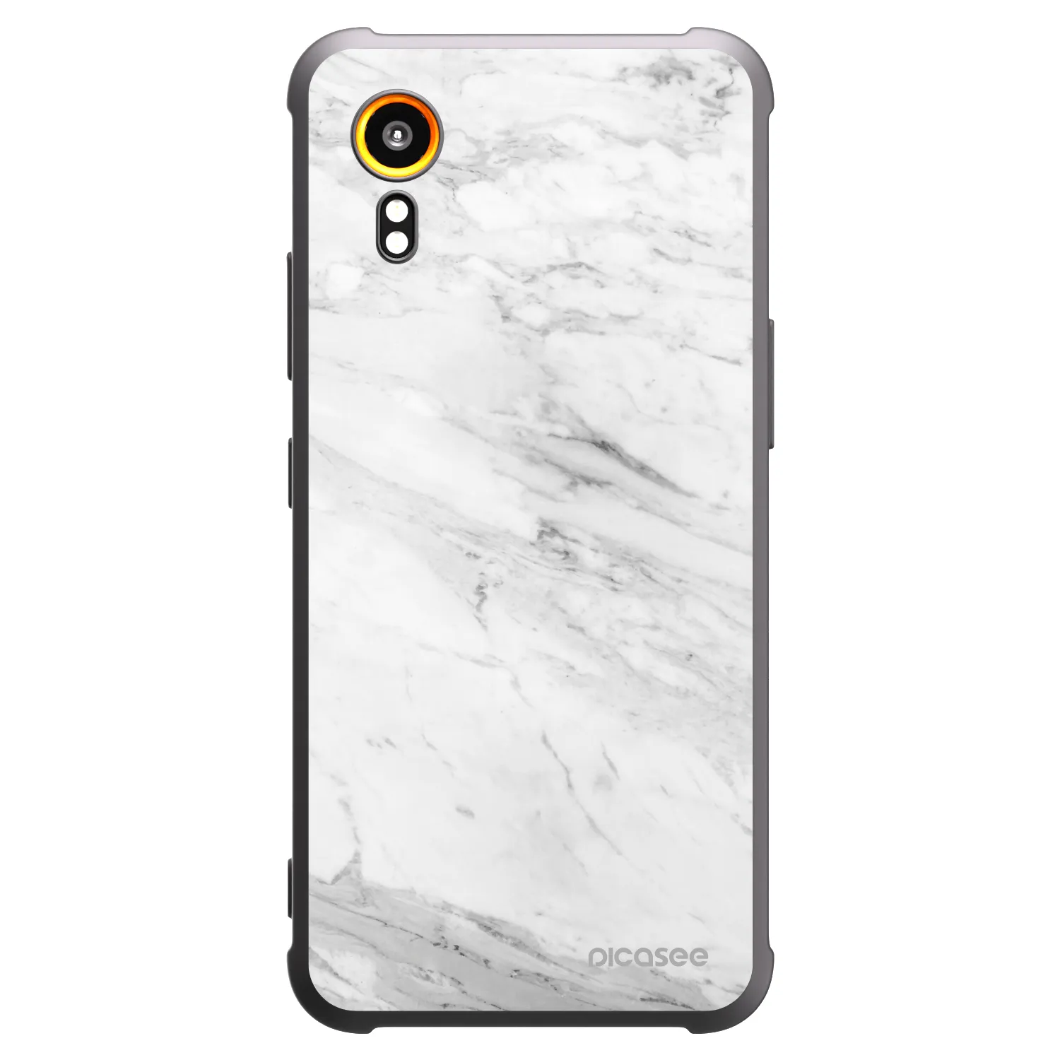 Picasee silikonowe czarne etui na Samsung Galaxy Xcover 7 - White marble
