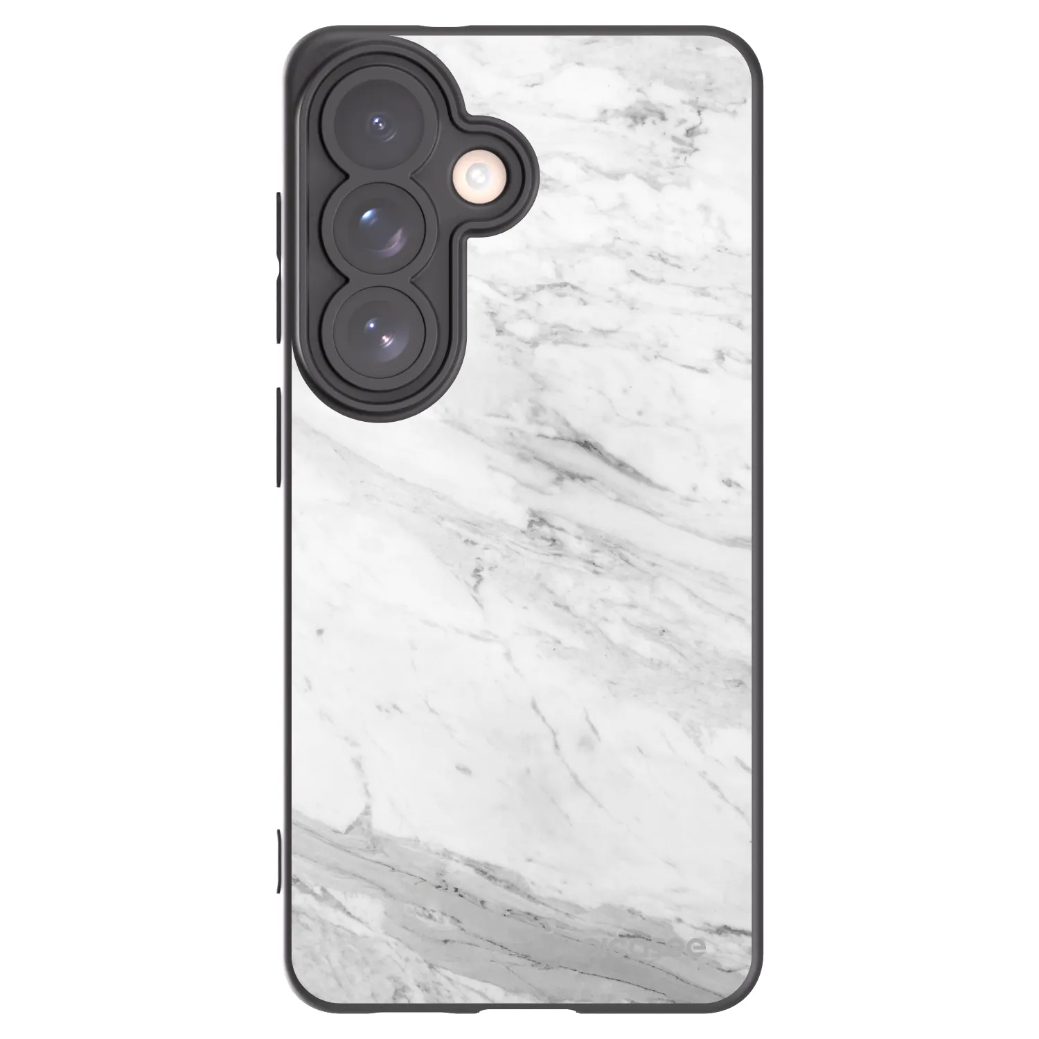 Picasee silikonowe czarne etui na Samsung Galaxy S26 - White marble