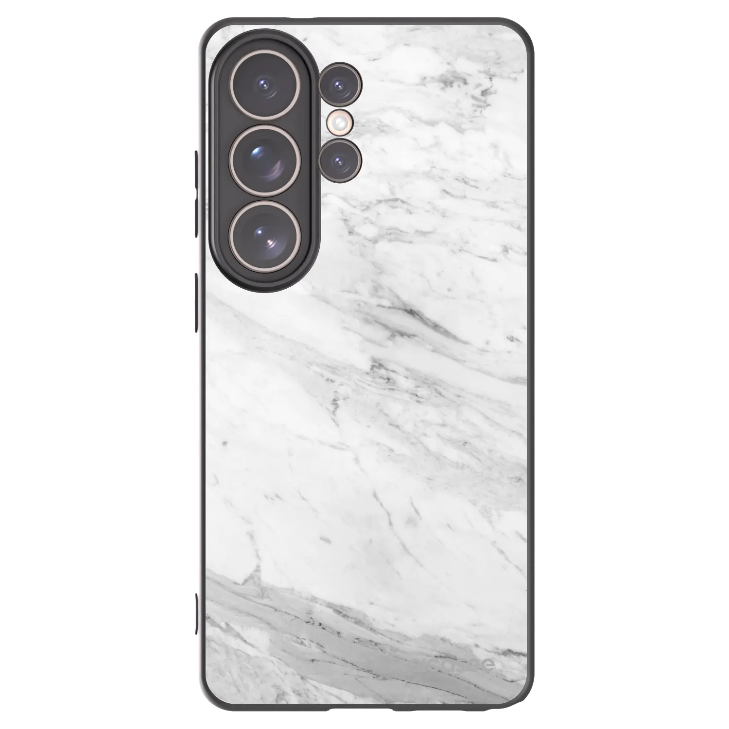 Picasee silikonowe czarne etui na Samsung Galaxy S26 Ultra - White marble