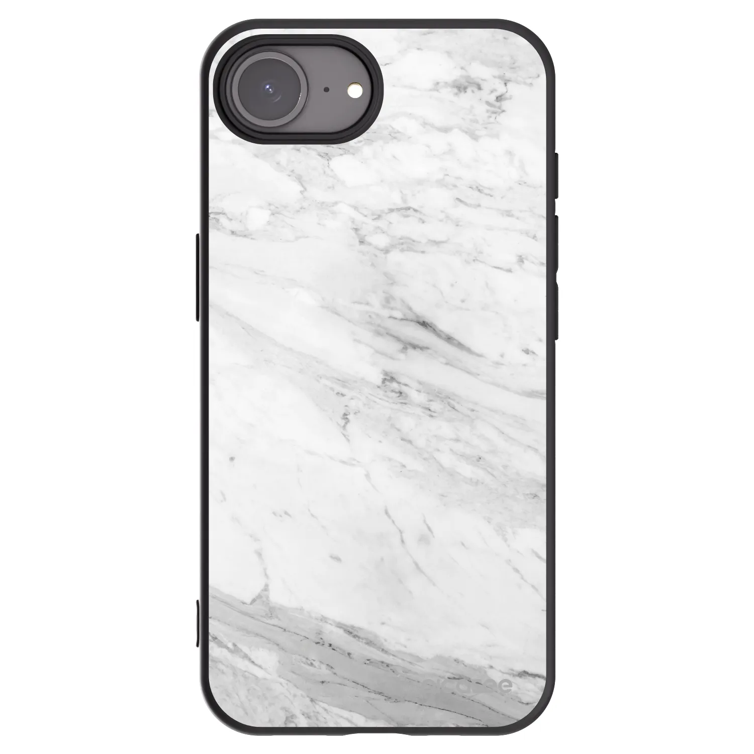 Picasee silikonowe czarne etui na Apple iPhone 17e - White marble