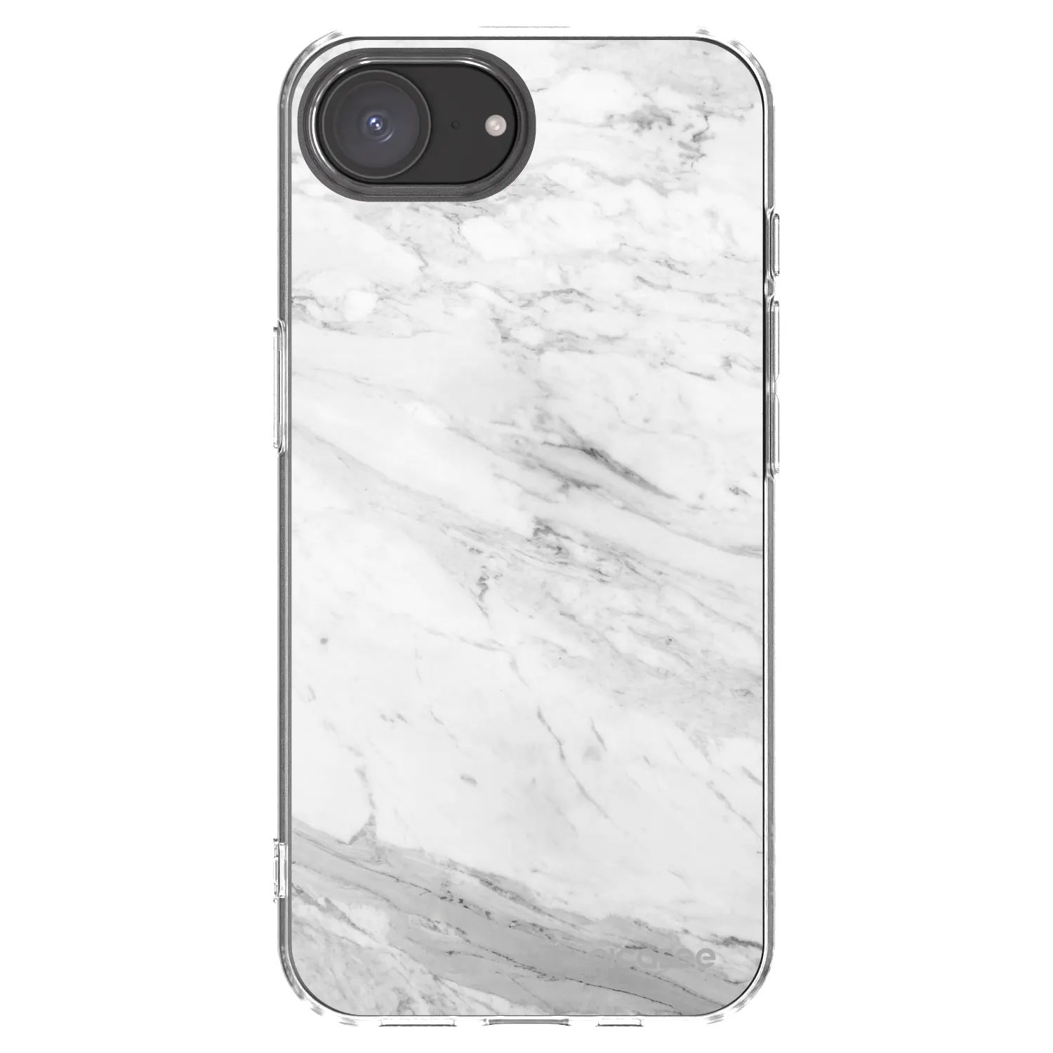 Picasee silikonowe przeźroczyste etui na Apple iPhone 17e - White marble