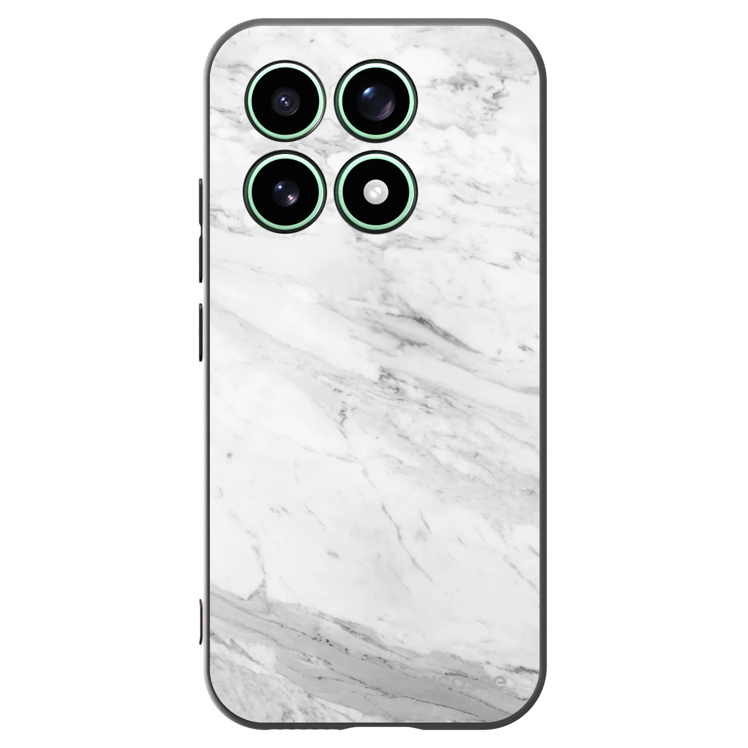 Picasee silikonowe czarne etui na Xiaomi 17 - White marble