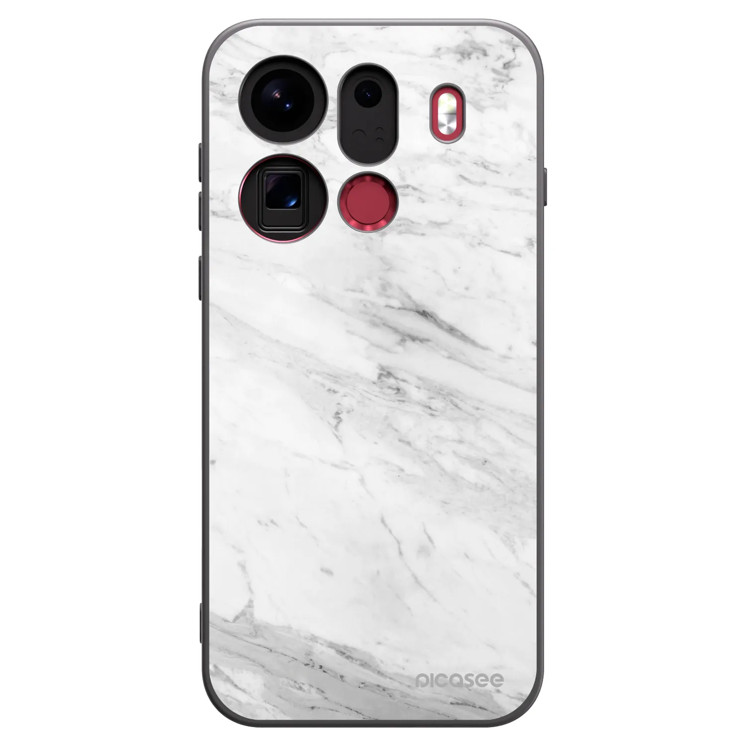 Picasee silikonowe czarne etui na OPPO Find X9 Pro - White marble