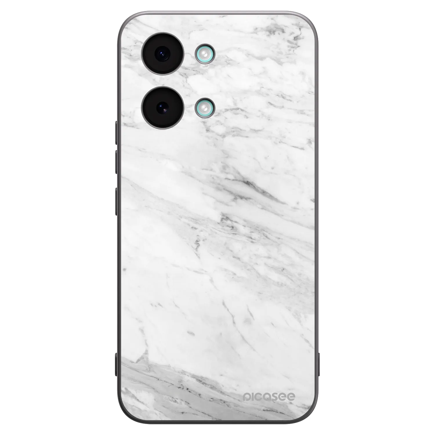 Picasee silikonowe czarne etui na Xiaomi Poco X8 Pro Max - White marble