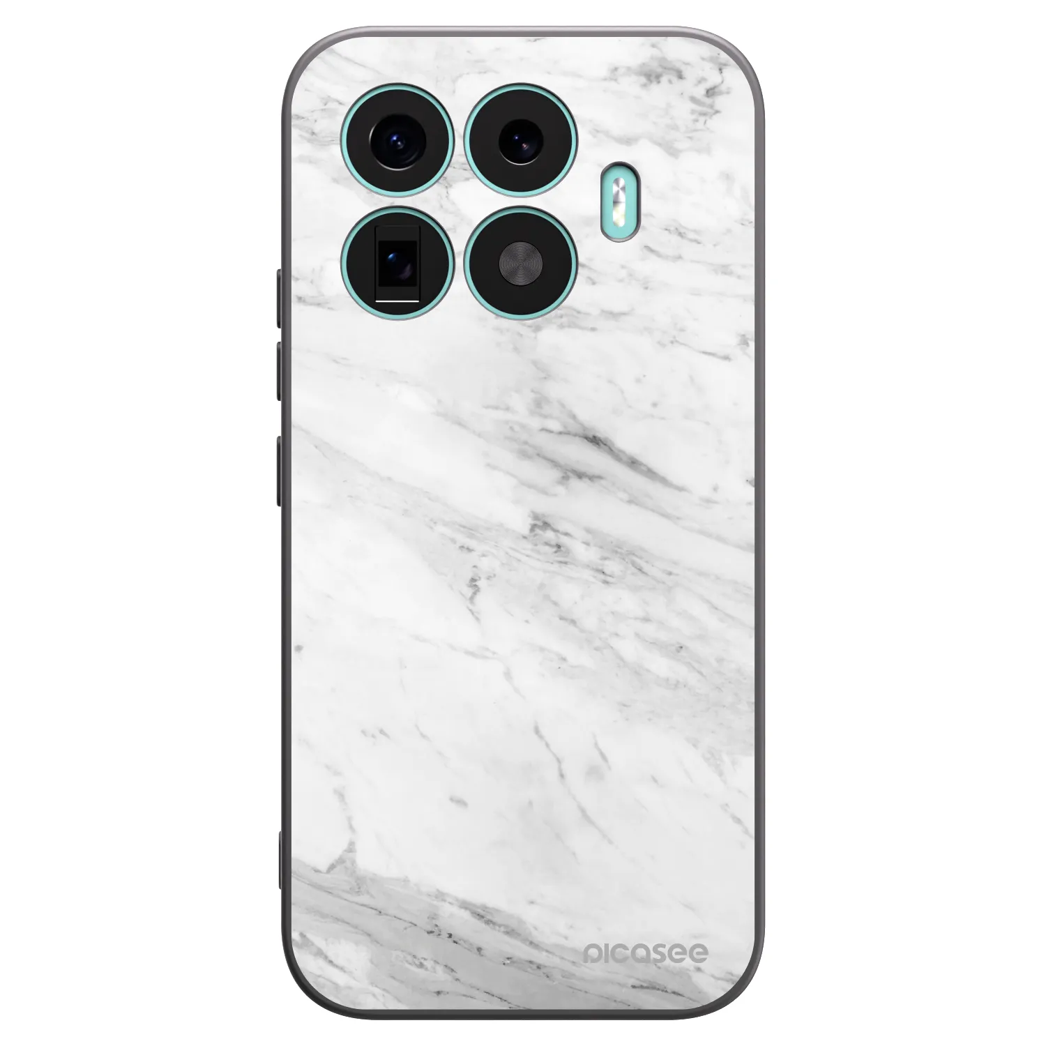Picasee silikonowe czarne etui na Xiaomi 17T - White marble