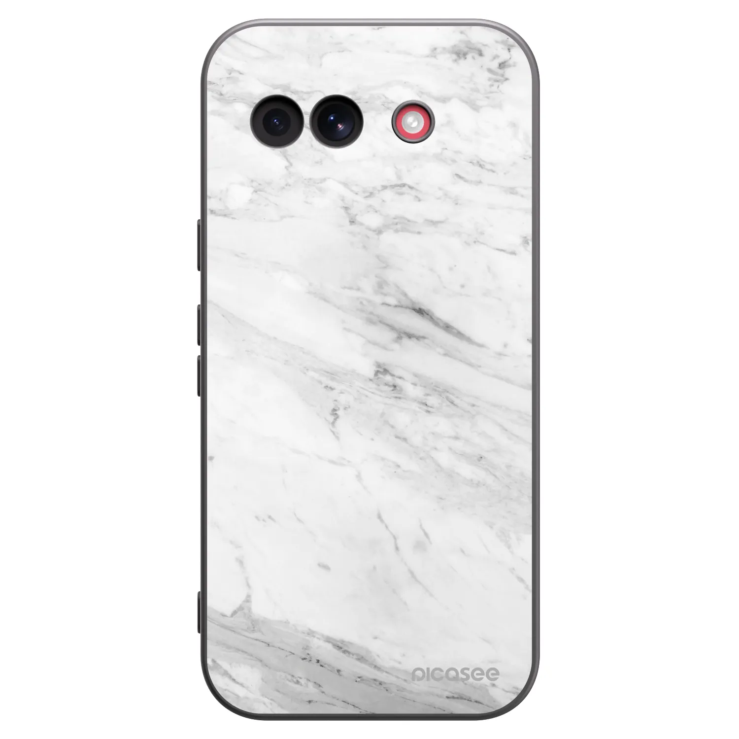 Picasee silikonowe czarne etui na Google Pixel 10a - White marble