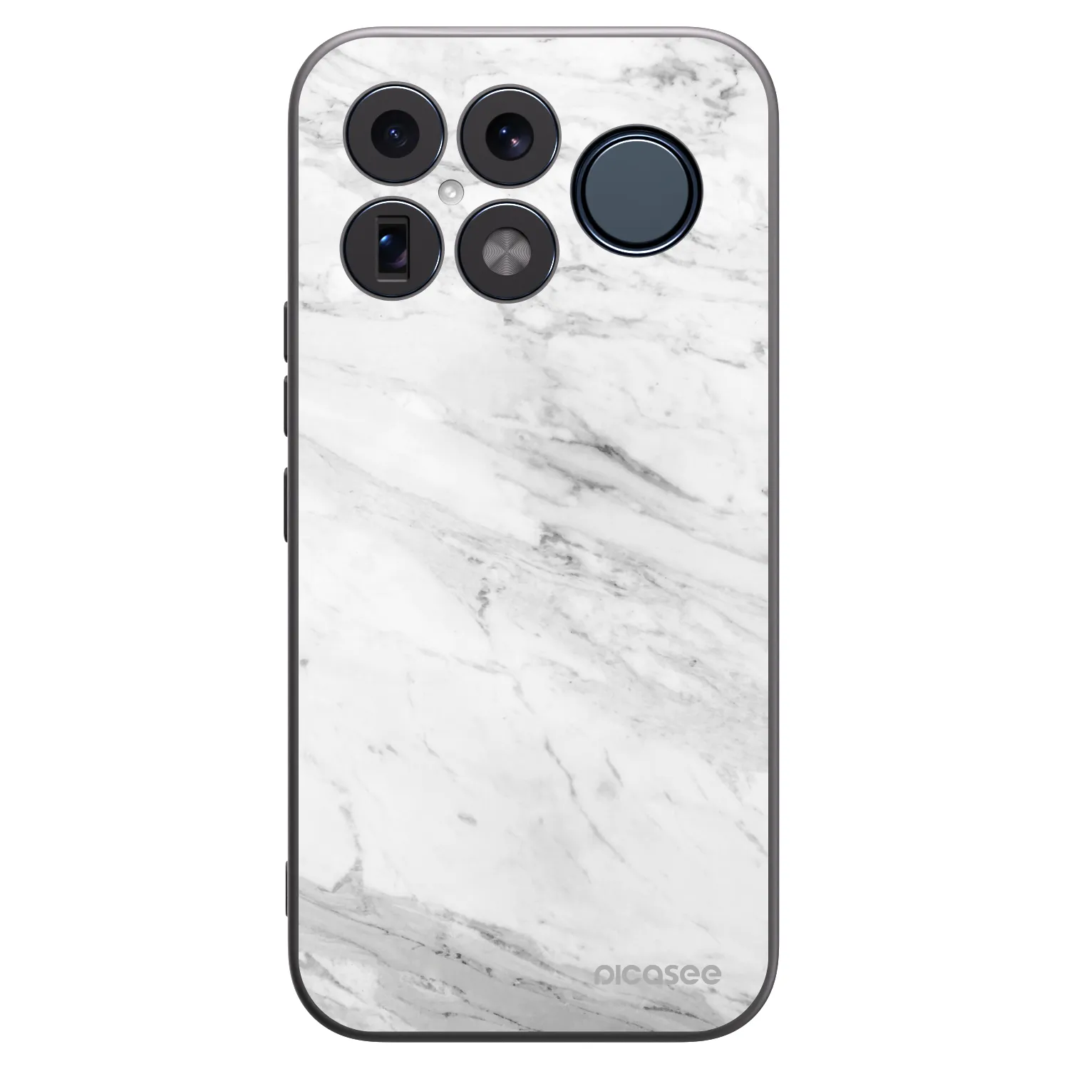 Picasee silikonowe czarne etui na Xiaomi Poco F8 Ultra - White marble