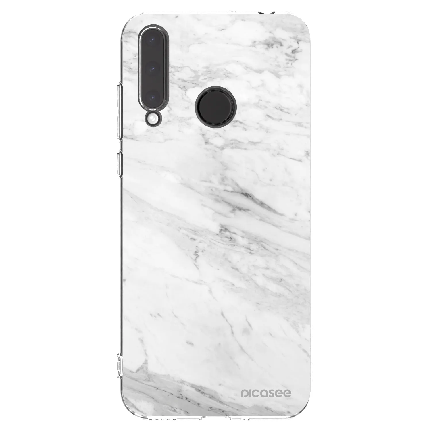 Picasee silikonowe przeźroczyste etui na Honor 20 Lite - White marble