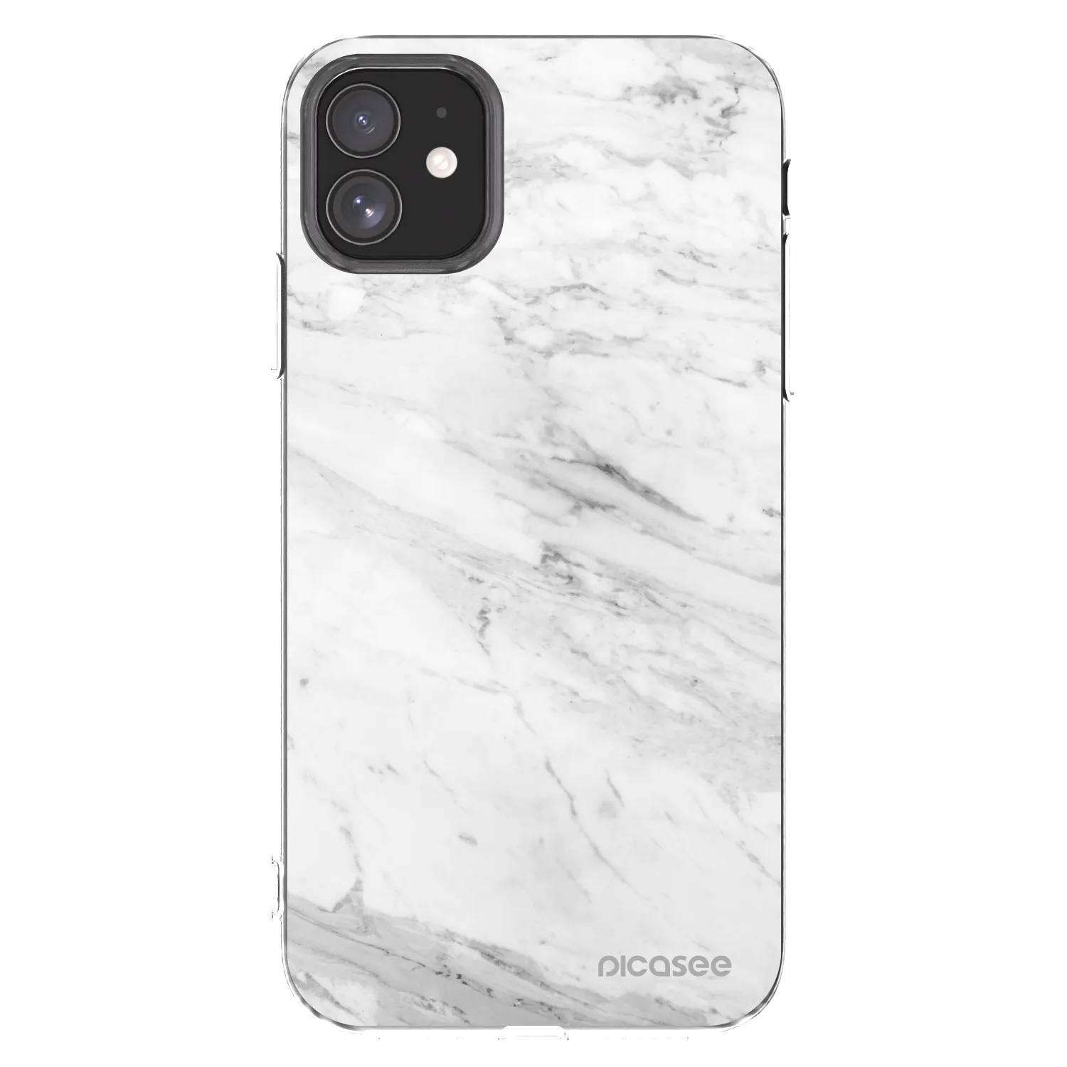 Picasee silikonowe przeźroczyste etui na Apple iPhone 11 - White marble