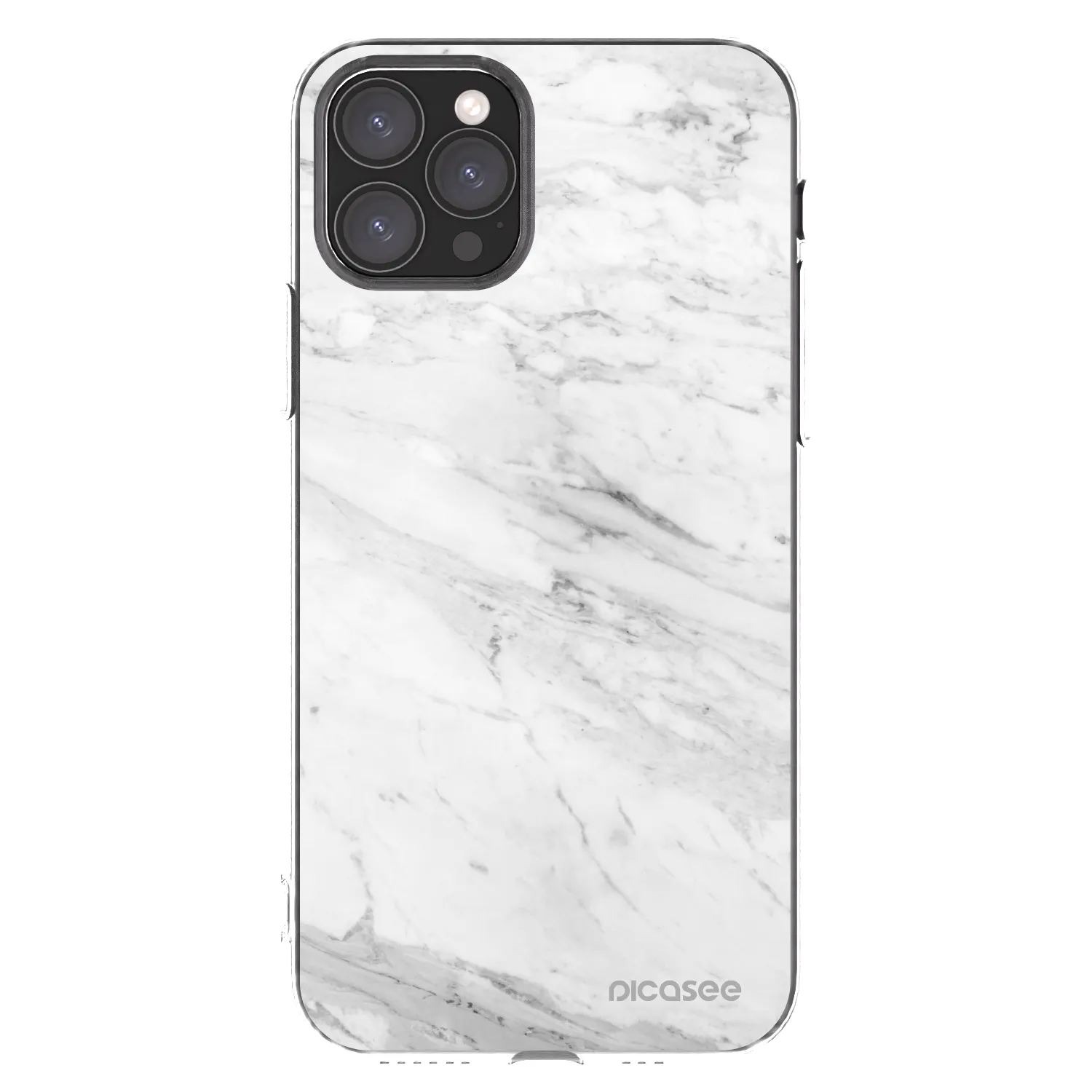 Picasee silikonowe przeźroczyste etui na Apple iPhone 11 Pro - White marble