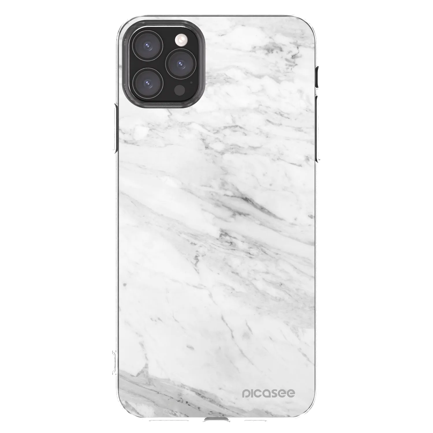Picasee silikonowe przeźroczyste etui na Apple iPhone 11 Pro Max - White marble