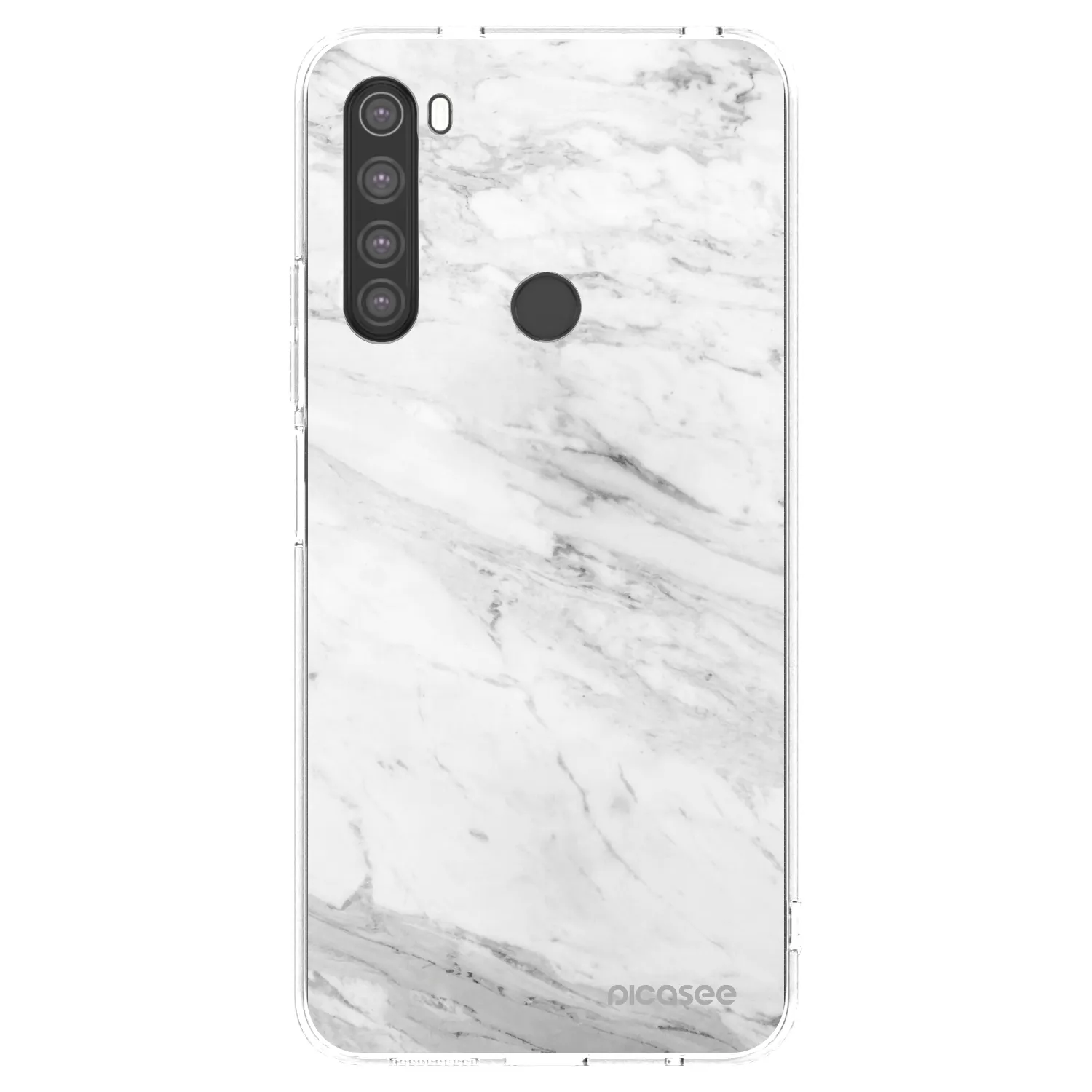 Picasee silikonowe przeźroczyste etui na Xiaomi Redmi Note 8 - White marble