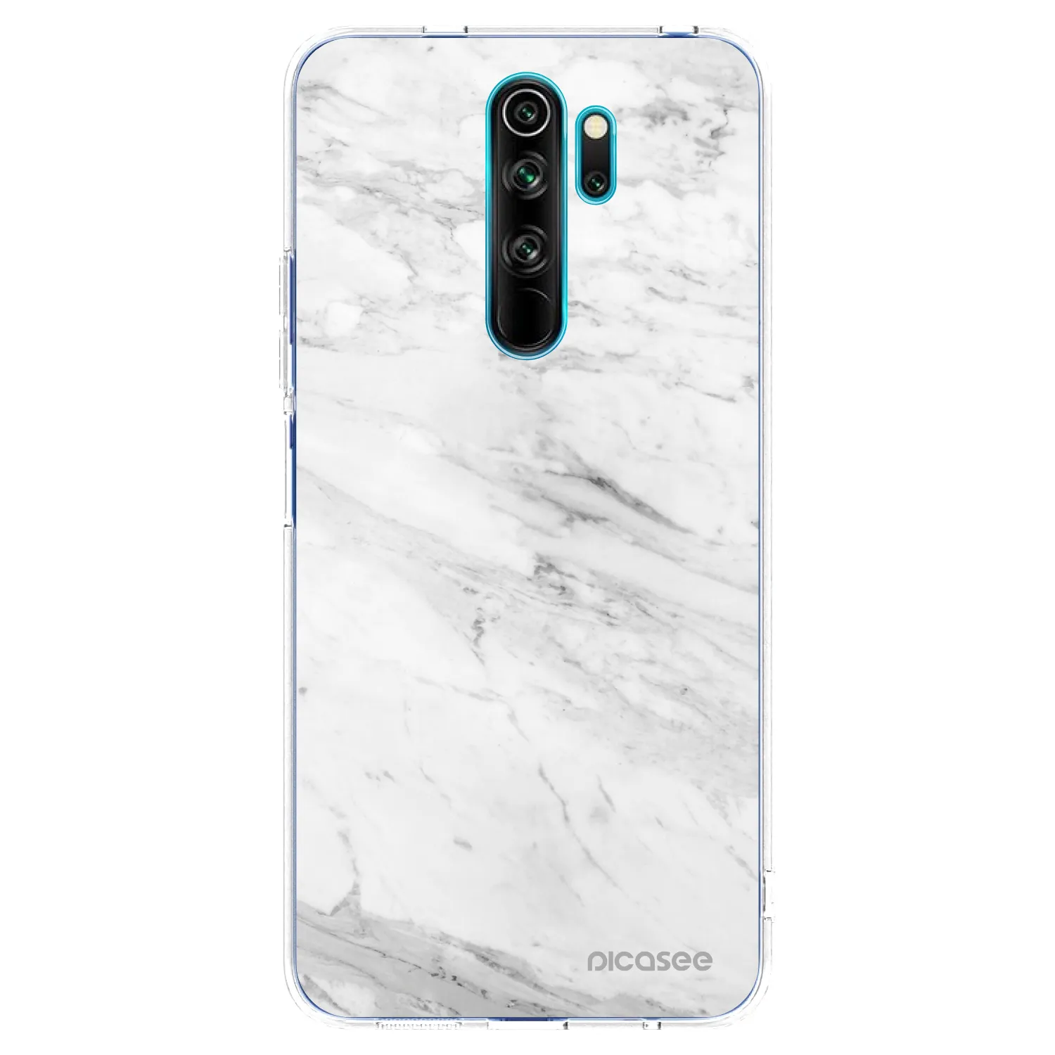 Picasee silikonowe przeźroczyste etui na Xiaomi Redmi Note 8 Pro - White marble