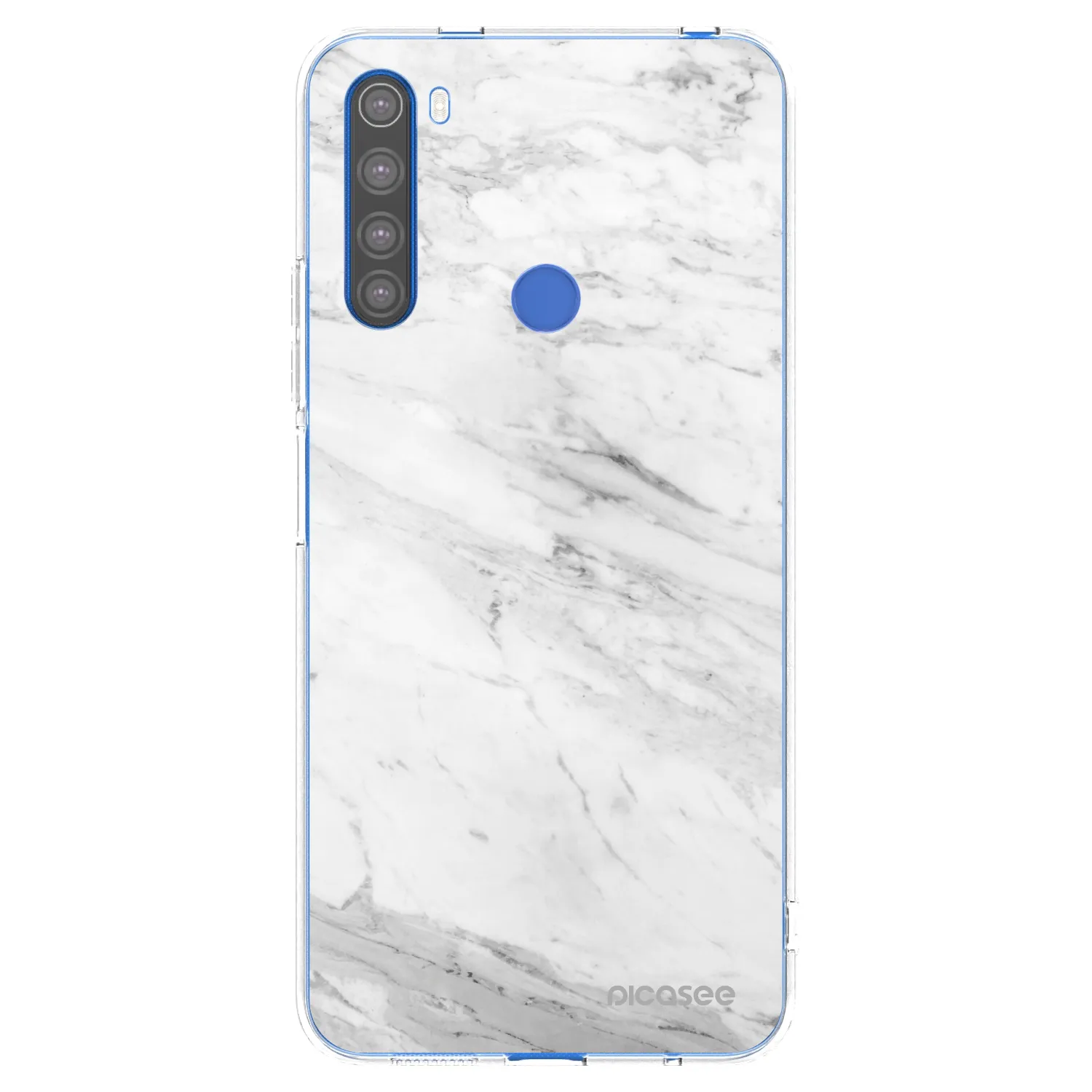 Picasee silikonowe przeźroczyste etui na Xiaomi Redmi Note 8T - White marble