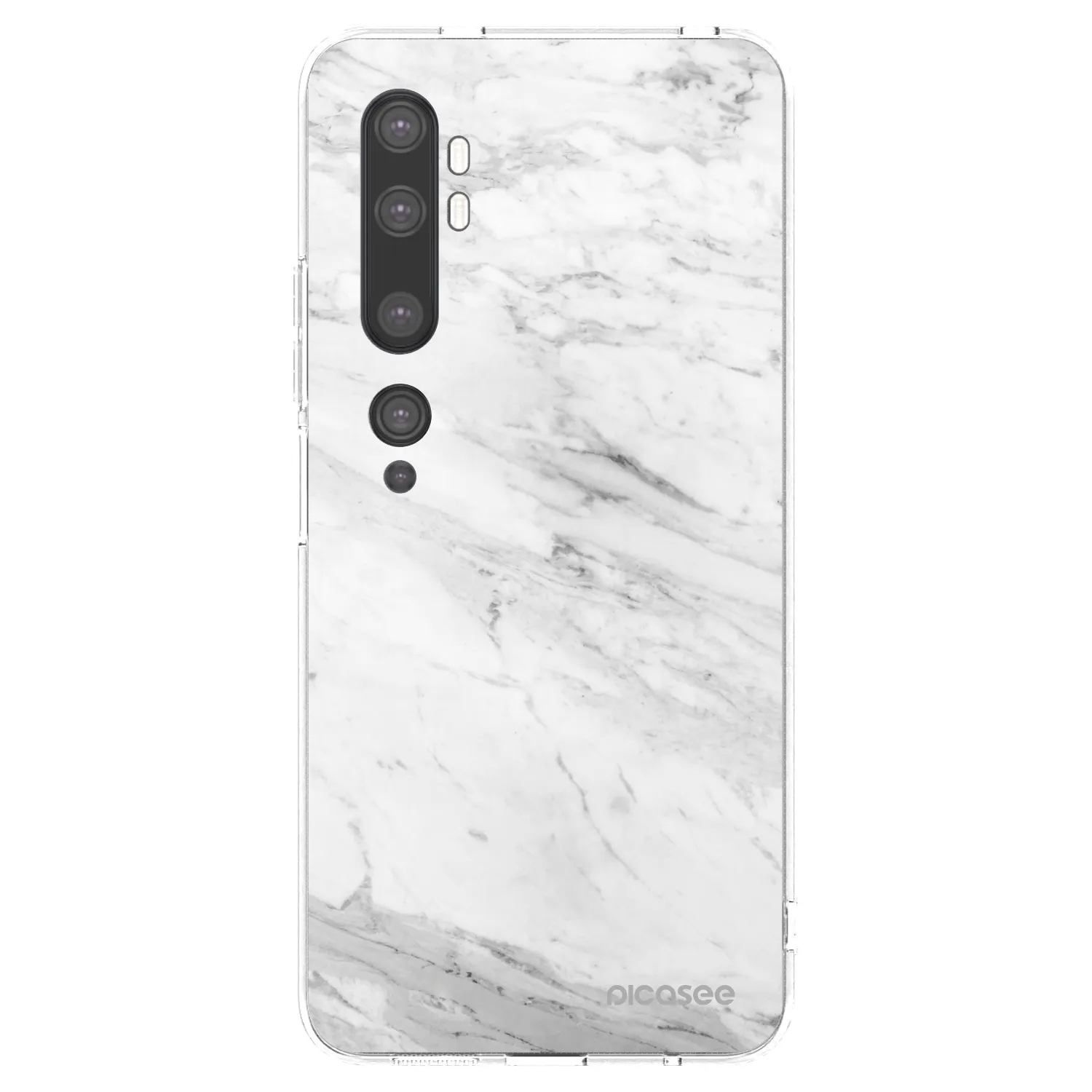 Picasee silikonowe przeźroczyste etui na Xiaomi Mi Note 10 (Pro) - White marble