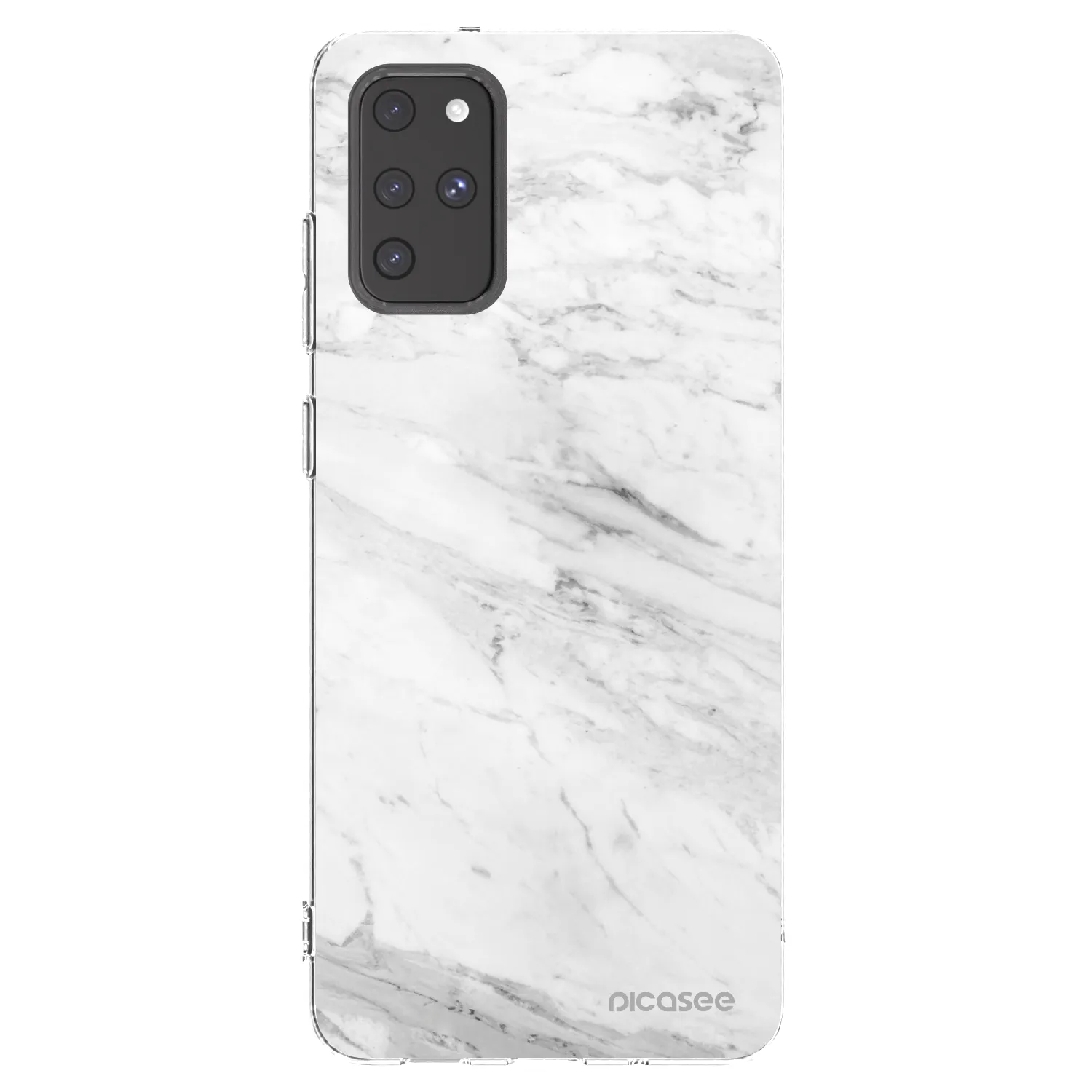 Picasee silikonowe przeźroczyste etui na Samsung Galaxy S20+ G985F - White marble