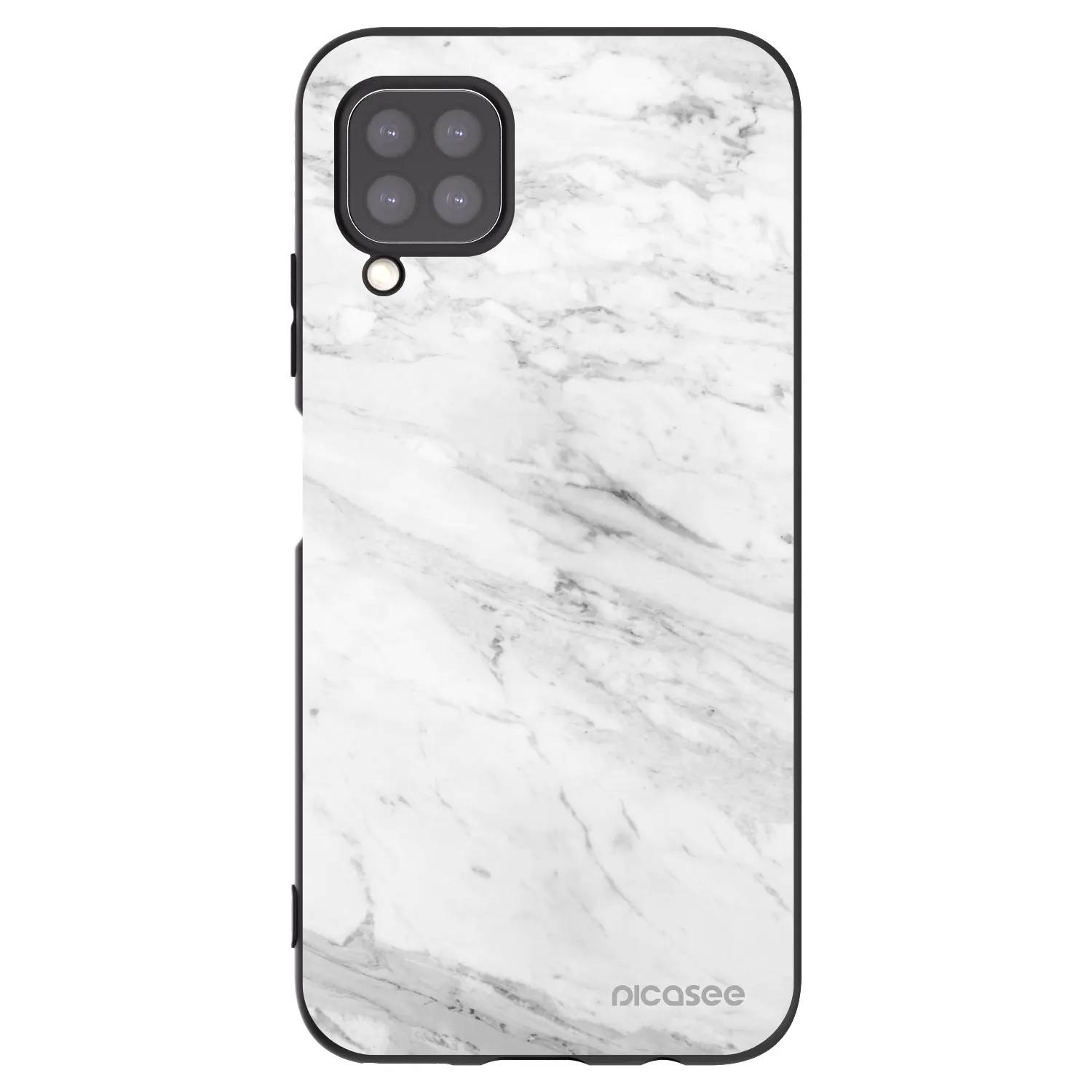 Picasee silikonowe czarne etui na Huawei P40 Lite - White marble