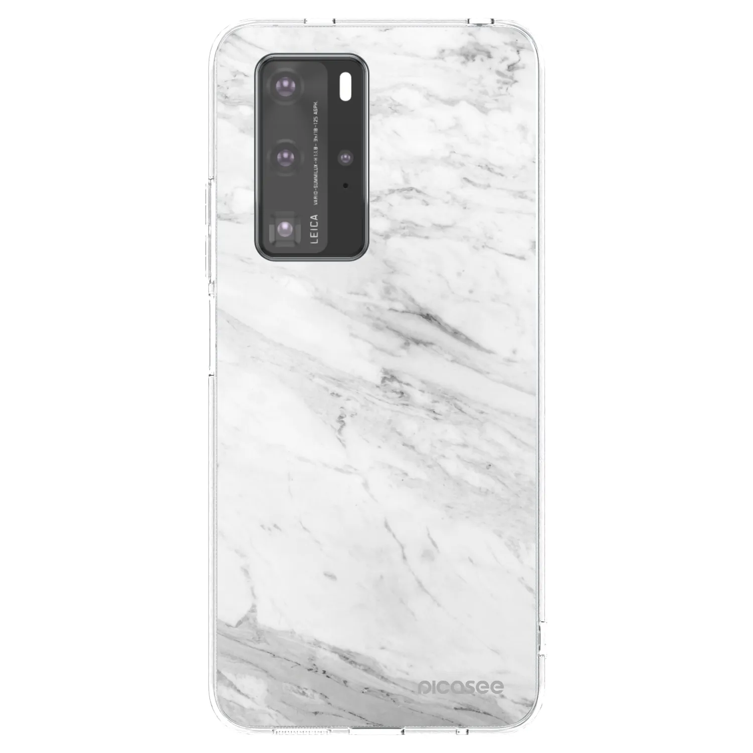 Picasee silikonowe przeźroczyste etui na Huawei P40 Pro - White marble