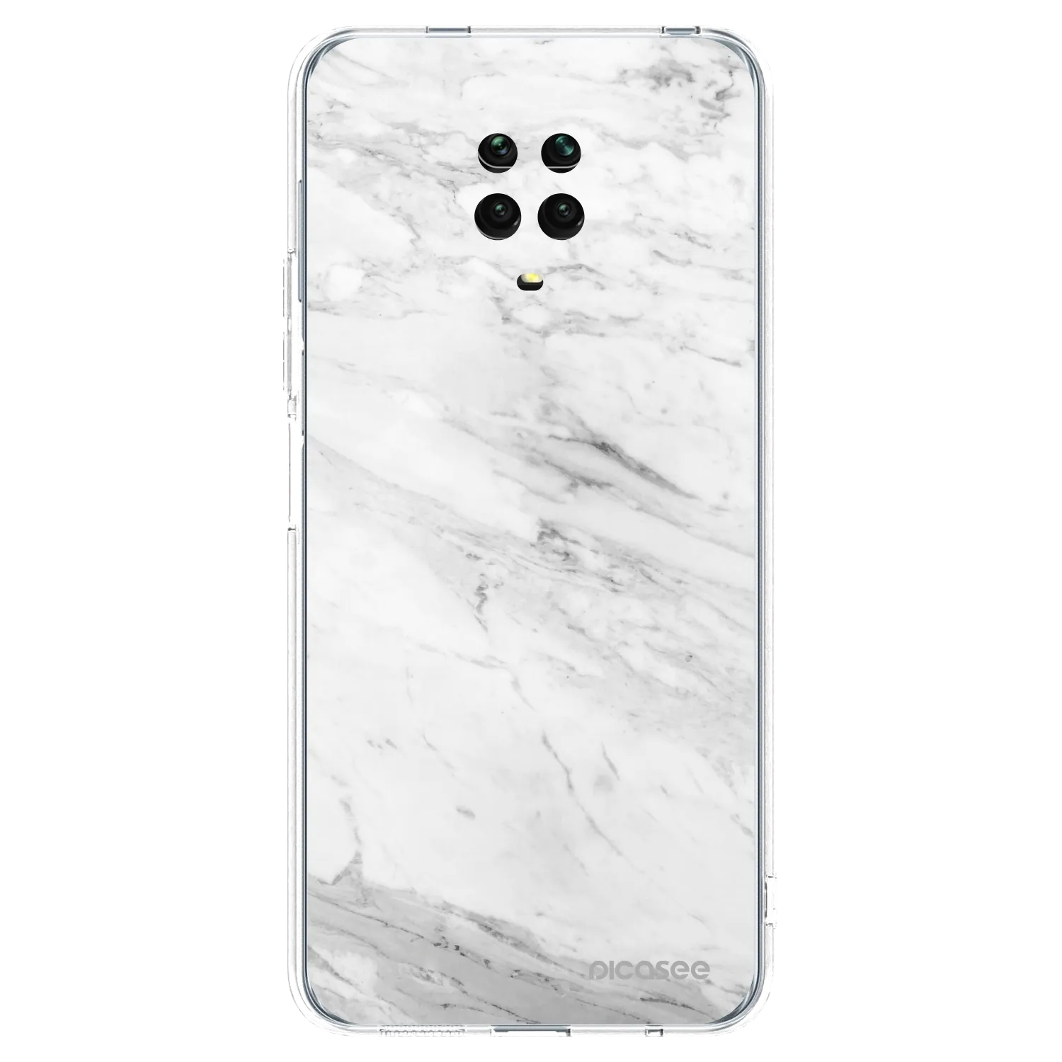 Picasee silikonowe przeźroczyste etui na Xiaomi Redmi Note 9 Pro - White marble