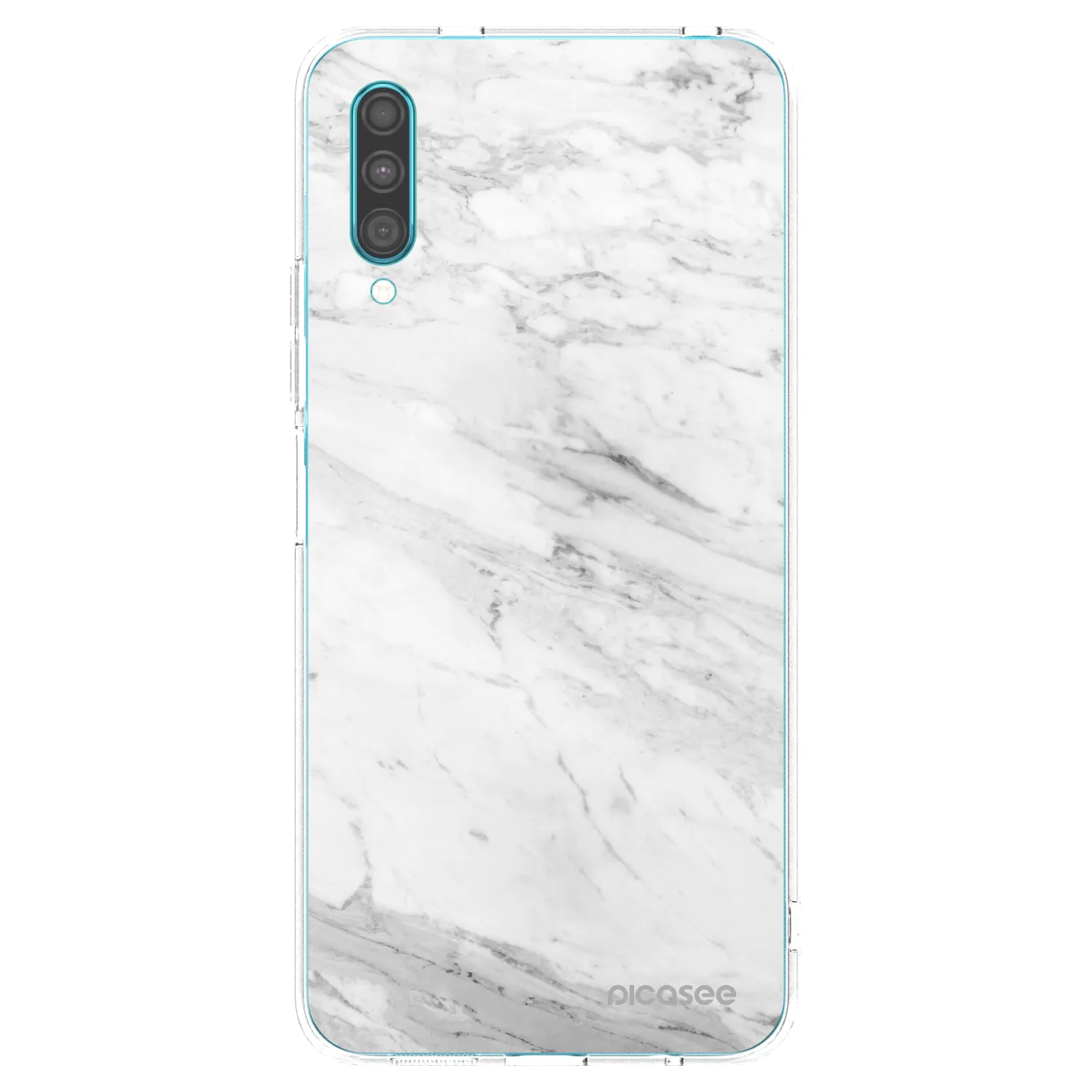 Picasee silikonowe przeźroczyste etui na Samsung Galaxy A30s A307F - White marble